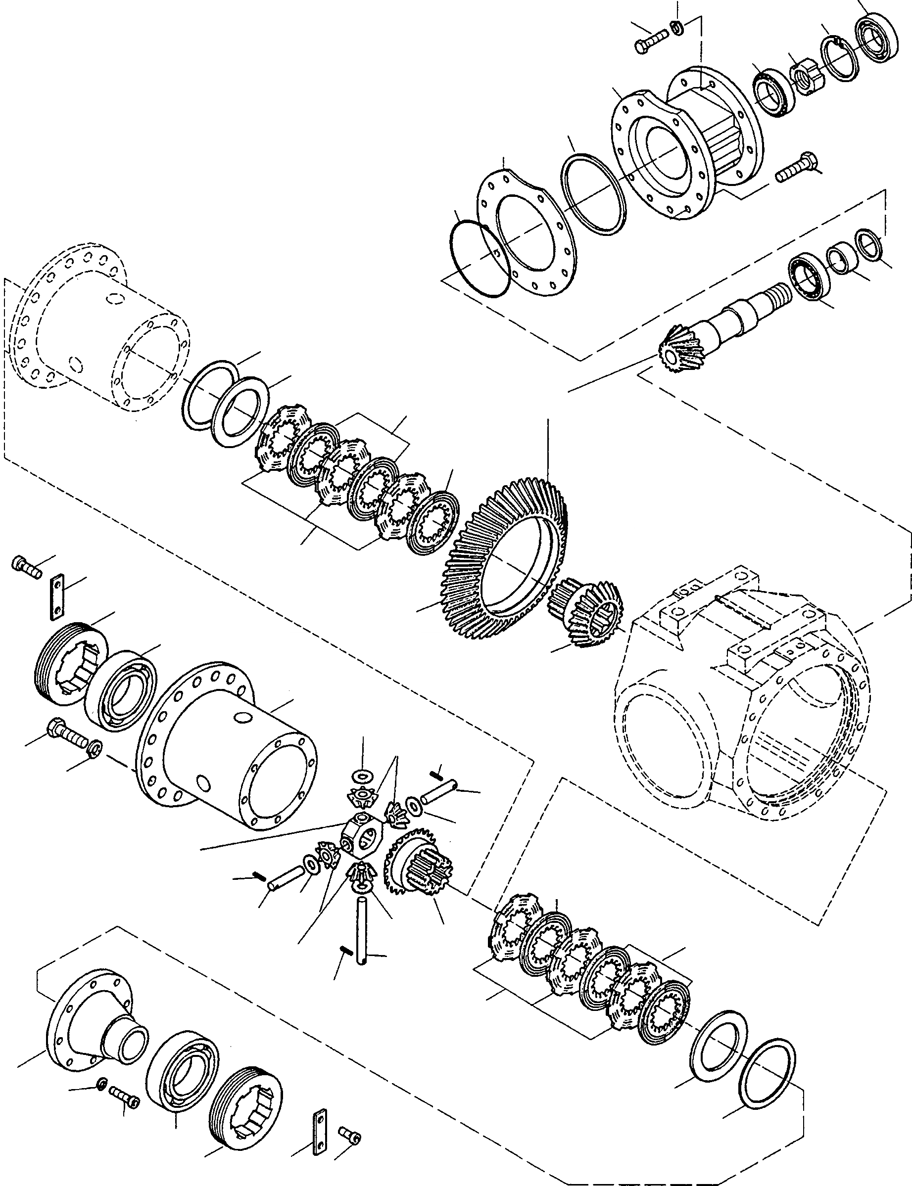 Схема запчастей Komatsu WA90-1 - МОСТ INSERT, ЗАДН. МОСТ ЗАДН. МОСТ