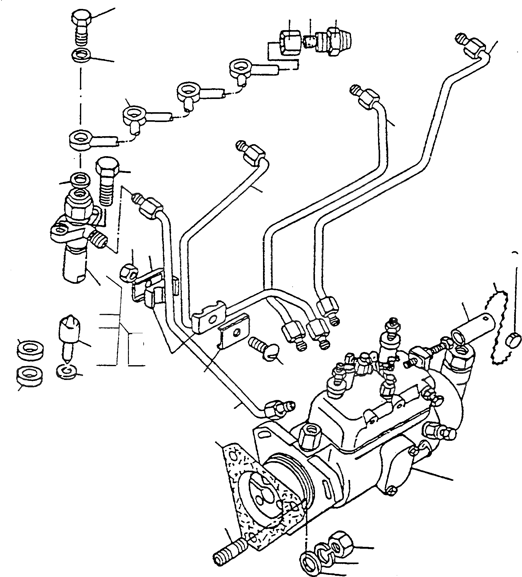 Схема запчастей Komatsu WA90-1S - ВПРЫСК СИСТЕМА ДВИГАТЕЛЬ, КРЕПЛЕНИЕ ДВИГАТЕЛЯ