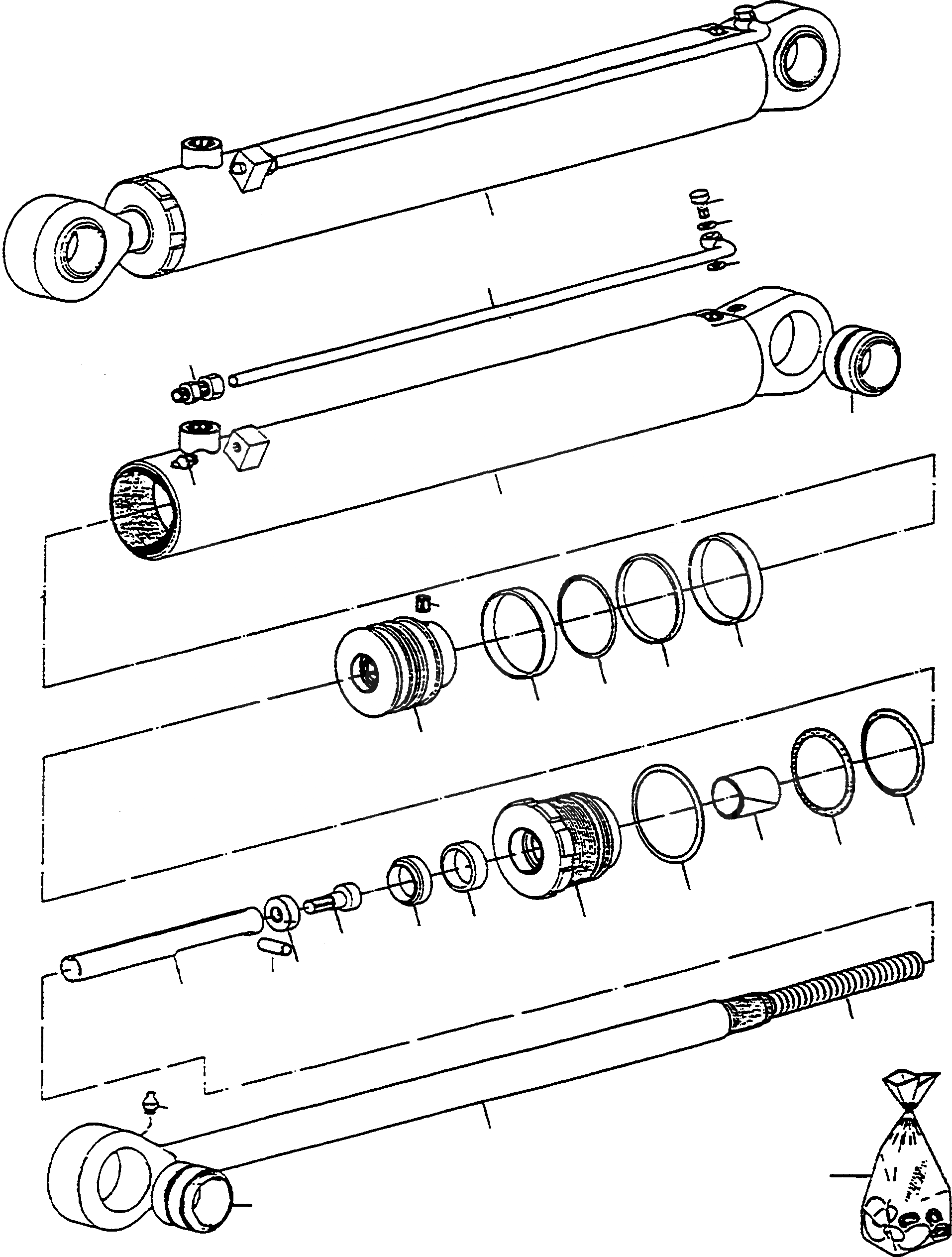 Схема запчастей Komatsu WA90-1S - ЦИЛИНДР РУЛЕВ. УПР-Я 7 РУЛЕВ. УПРАВЛЕНИЕ