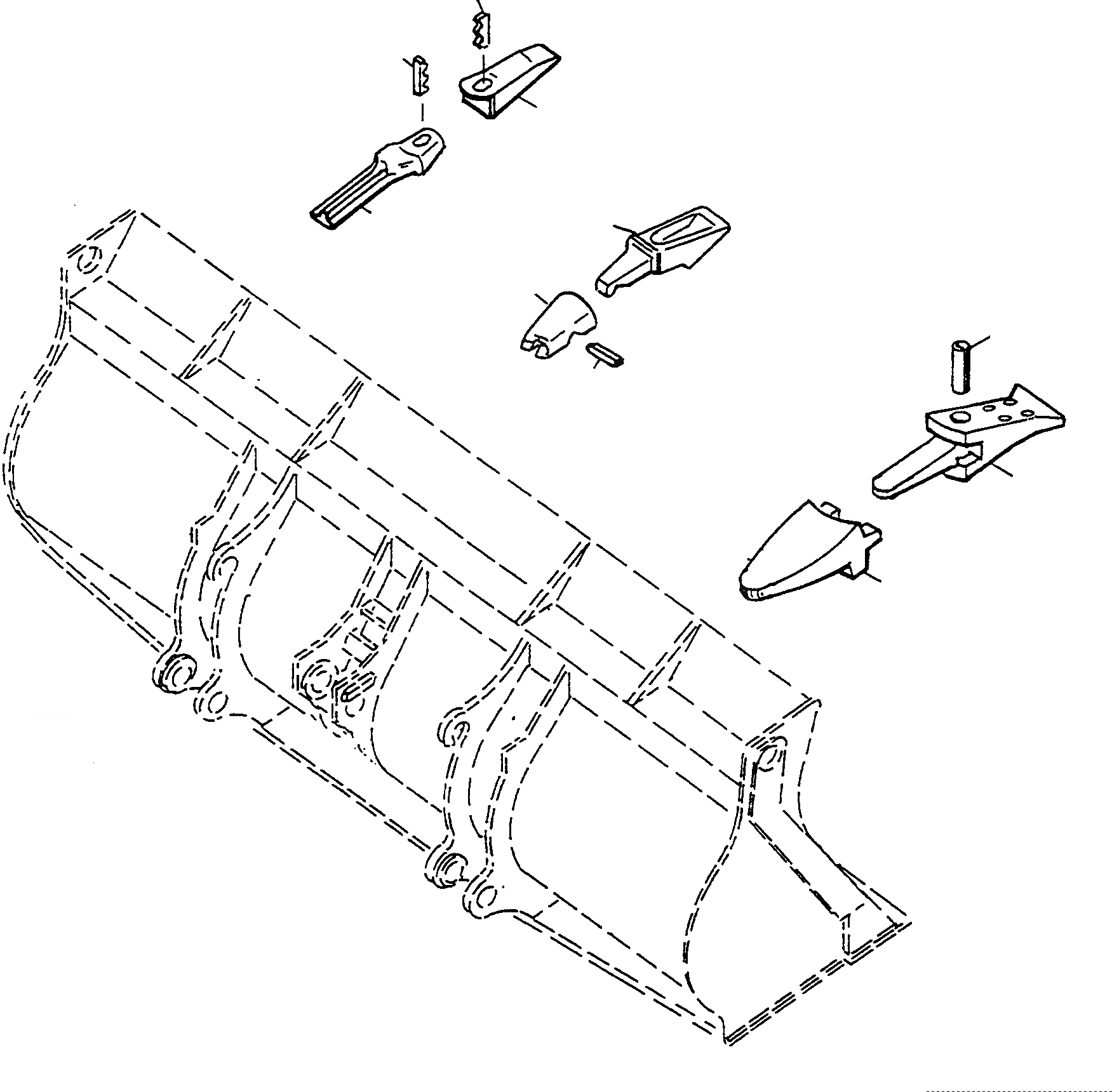 Схема запчастей Komatsu WA90-1S - TEETH ДЛЯ КОВШАS ОБОРУД-Е