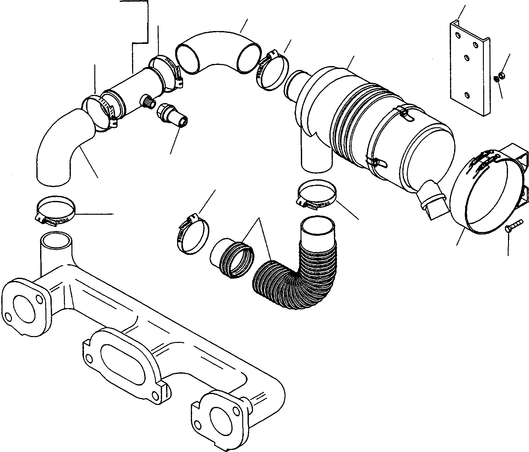 Схема запчастей Komatsu WA90-1S - ВОЗД. ФИЛЬТР. СИСТЕМА, СТАНДАРТН. ДВИГАТЕЛЬ, КРЕПЛЕНИЕ ДВИГАТЕЛЯ