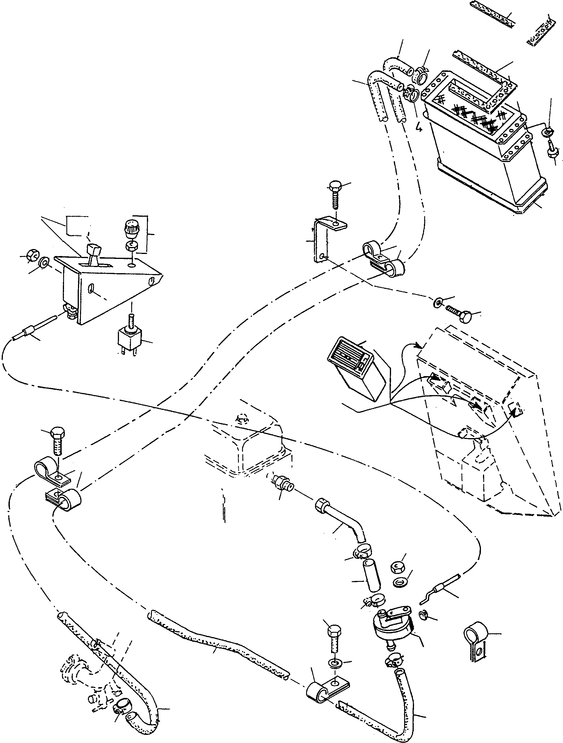 Схема запчастей Komatsu WA90-1S - ОБОГРЕВАТЕЛЬ. ПРИВОДRS КАБИНА