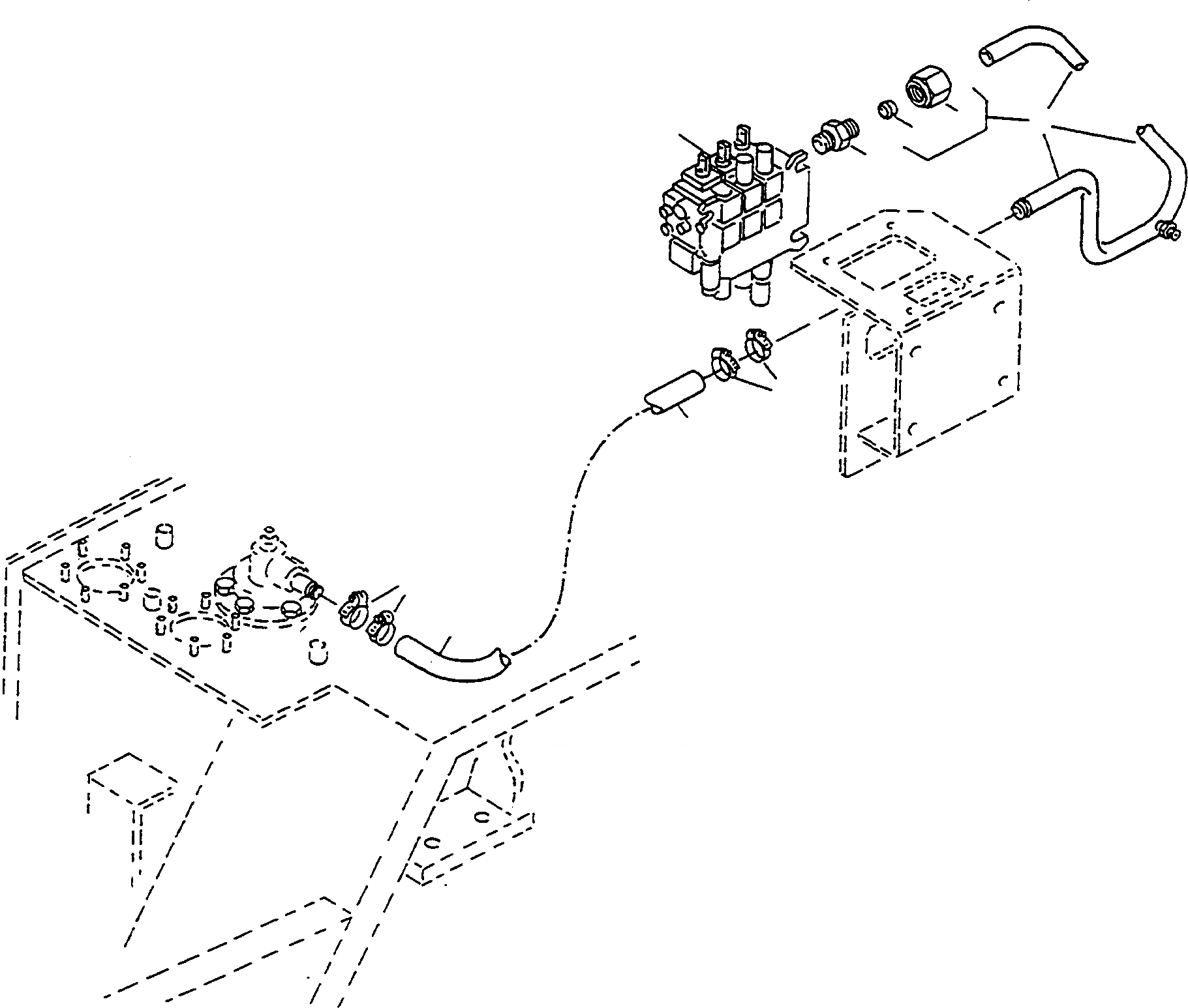 Схема запчастей Komatsu WA90-1S - УПРАВЛЯЮЩ. КЛАПАН, ВОЗВРАТ. ТРУБЫS ГИДРАВЛИКА
