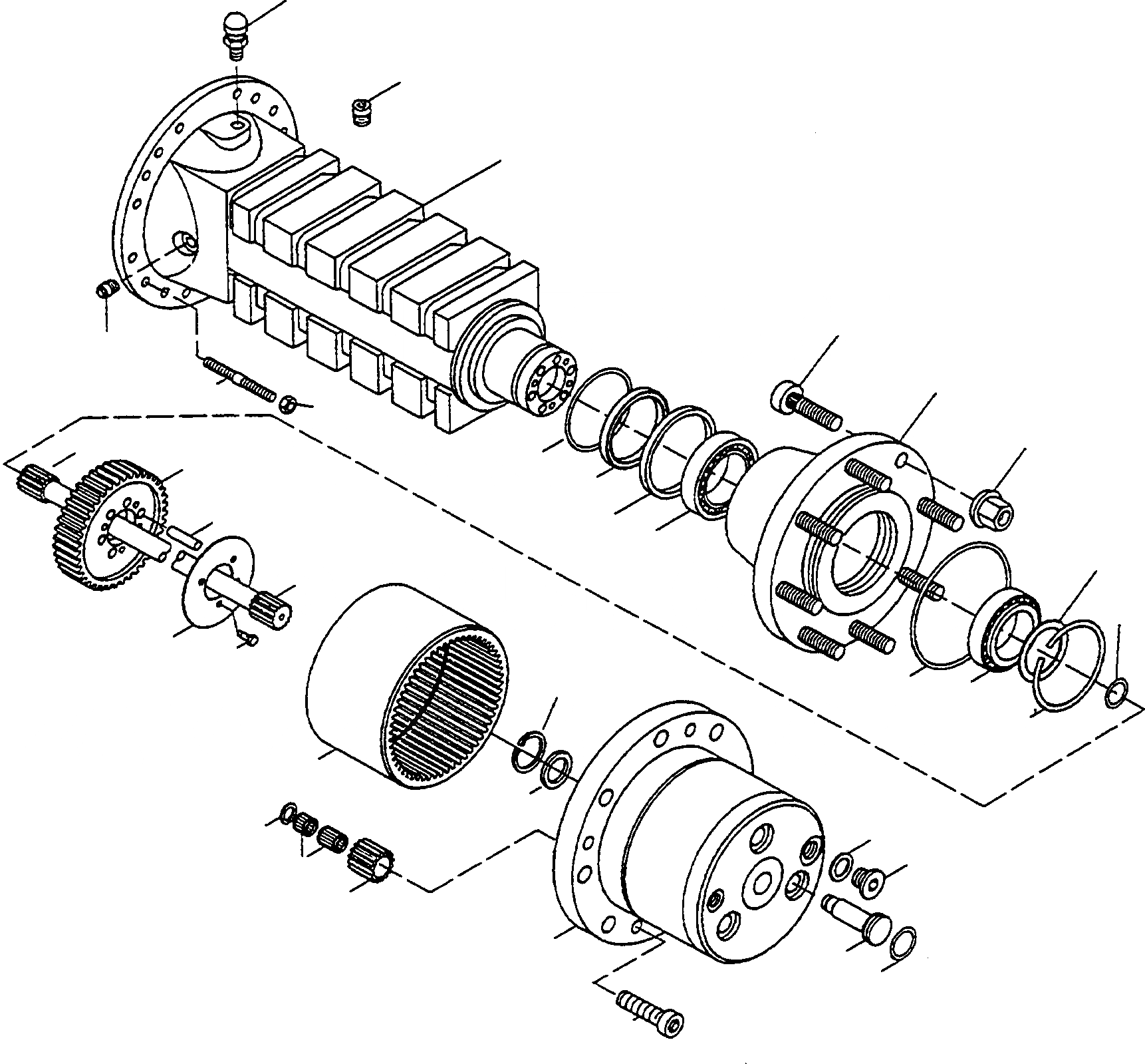 Схема запчастей Komatsu WA90-1S - PLANETARY ПРИВОД, ТОРМОЗ., ПЕРЕДНИЙ МОСТ 8 ПЕРЕДНИЙ МОСТ