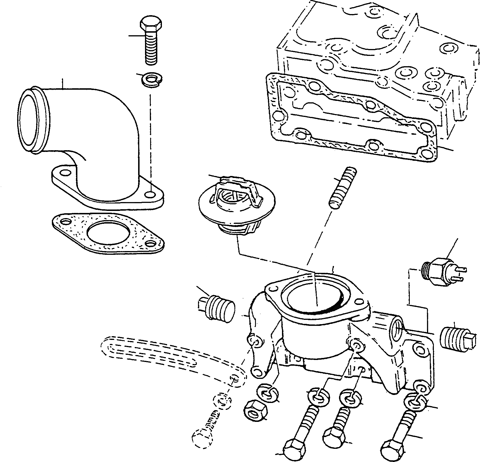 Схема запчастей Komatsu WA90-1S - СИСТЕМА ОХЛАЖДЕНИЯ ДВИГАТЕЛЬ, КРЕПЛЕНИЕ ДВИГАТЕЛЯ