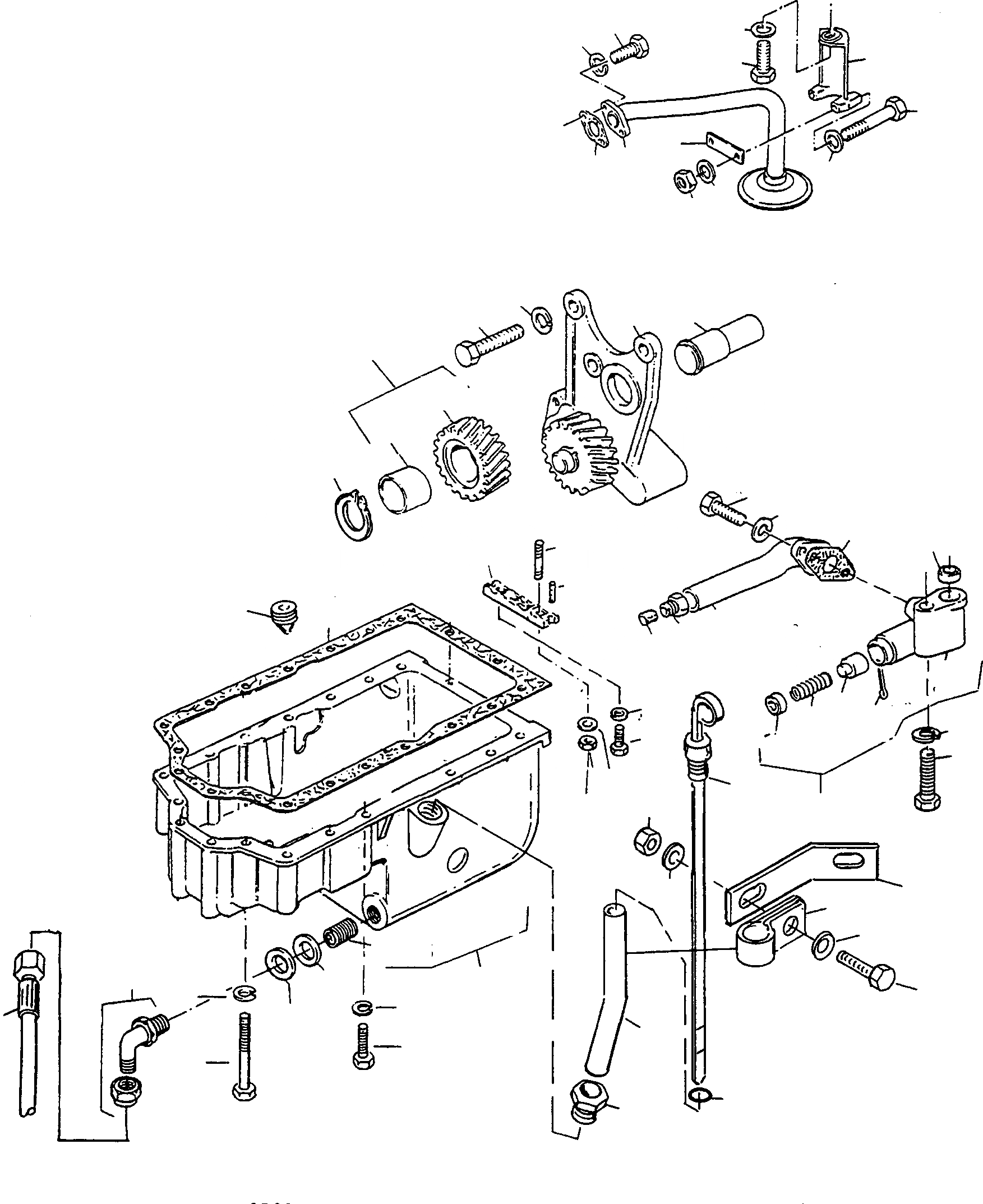 Схема запчастей Komatsu WA90-1S - ДВИГАТЕЛЬ СМАЗКА ДВИГАТЕЛЬ, КРЕПЛЕНИЕ ДВИГАТЕЛЯ