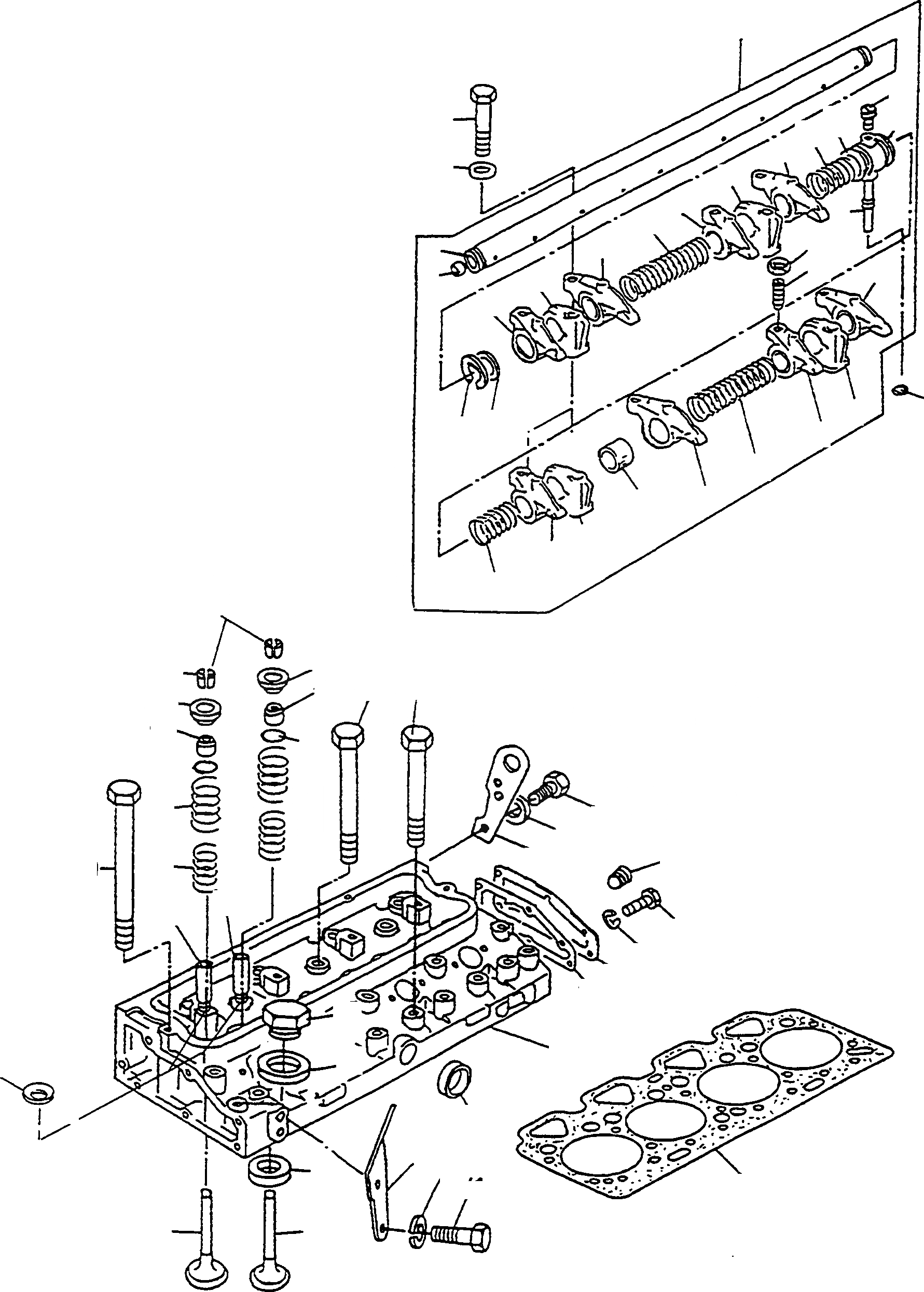 Схема запчастей Komatsu WA90-1S - ГОЛОВКА ЦИЛИНДРОВ И ATTACHING ЧАСТИ ДВИГАТЕЛЬ, КРЕПЛЕНИЕ ДВИГАТЕЛЯ