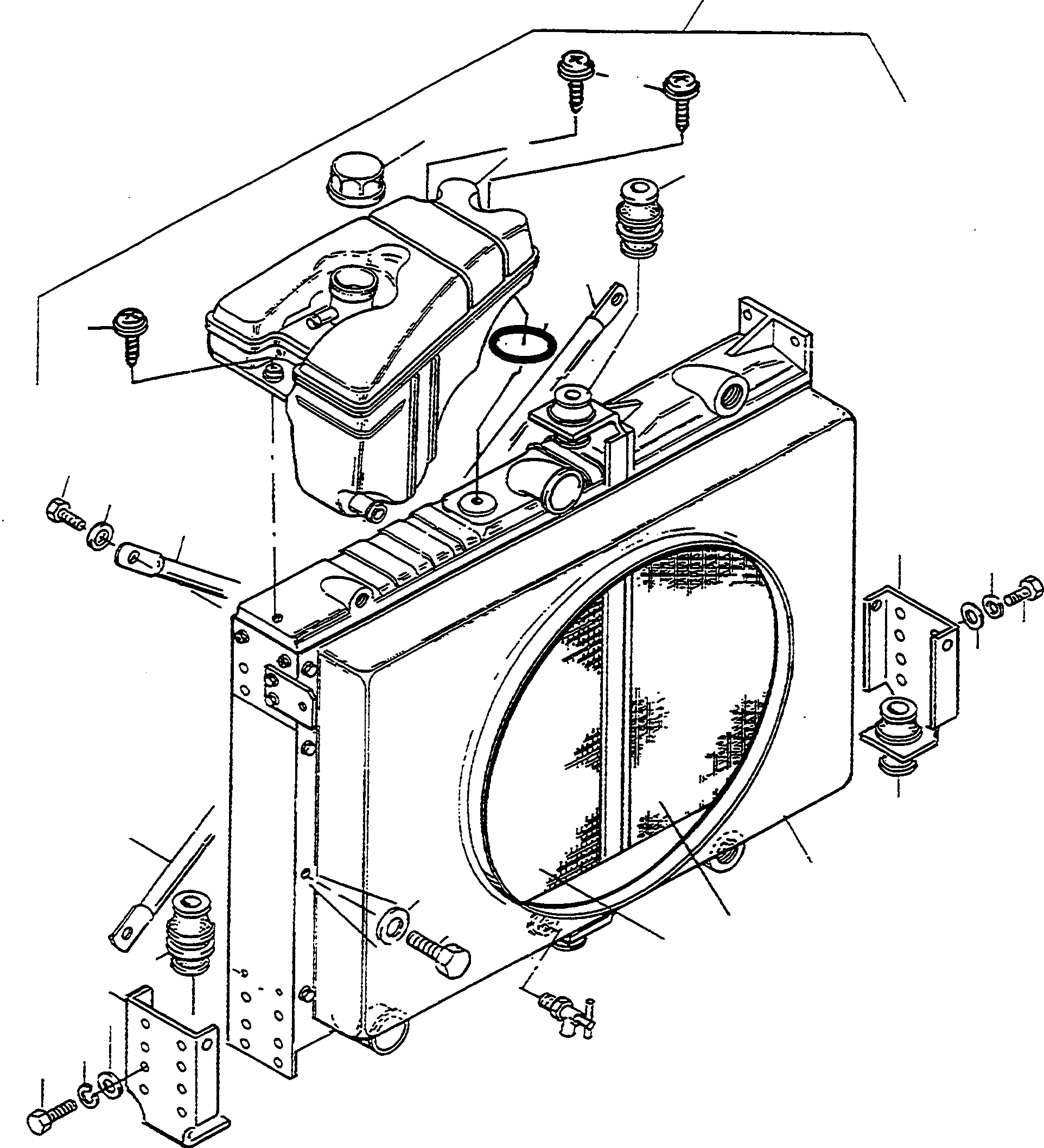 Схема запчастей Komatsu WA90-1S - РАДИАТОР СИСТЕМА ОХЛАЖДЕНИЯ