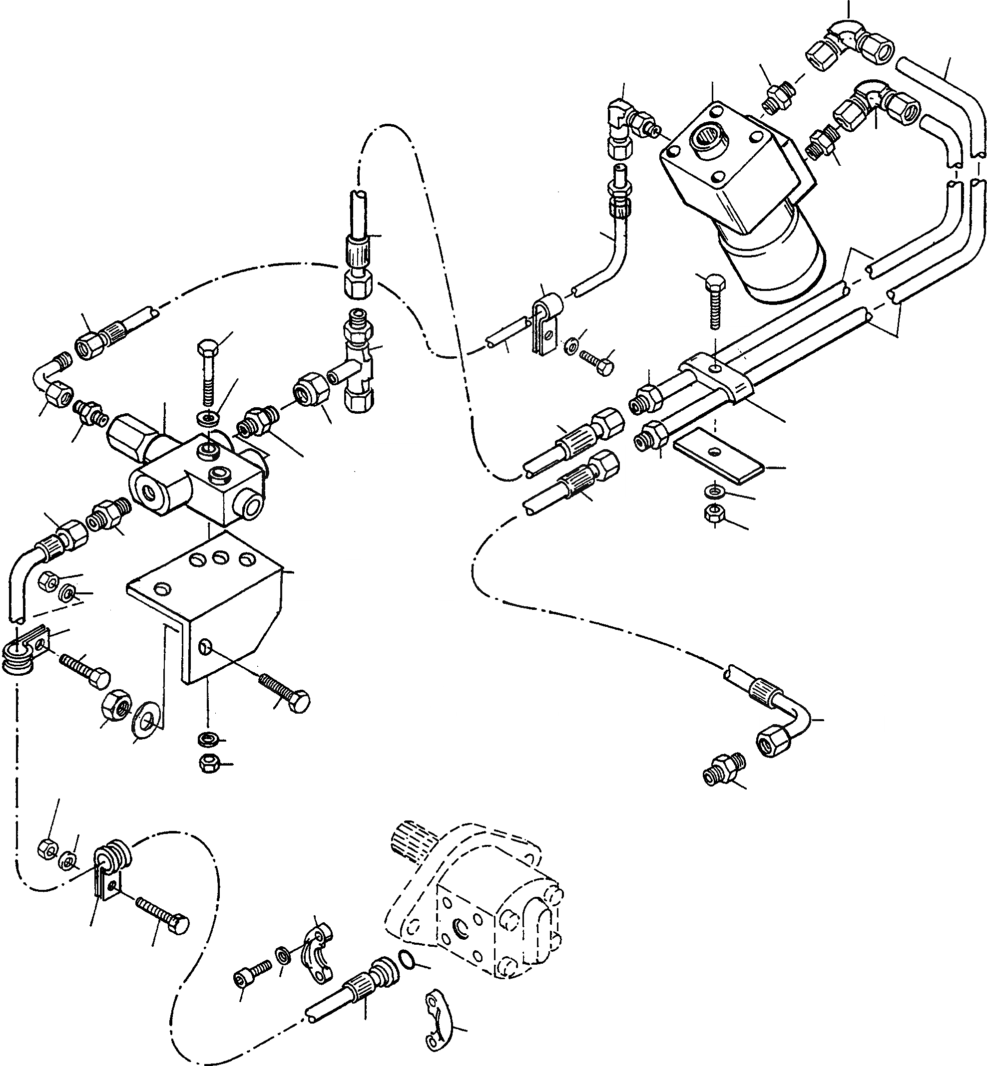 Схема запчастей Komatsu WA90-1S - КЛАПАН РУЛЕВОГО УПРАВЛЕНИЯ, ТРУБЫS 7 РУЛЕВ. УПРАВЛЕНИЕ