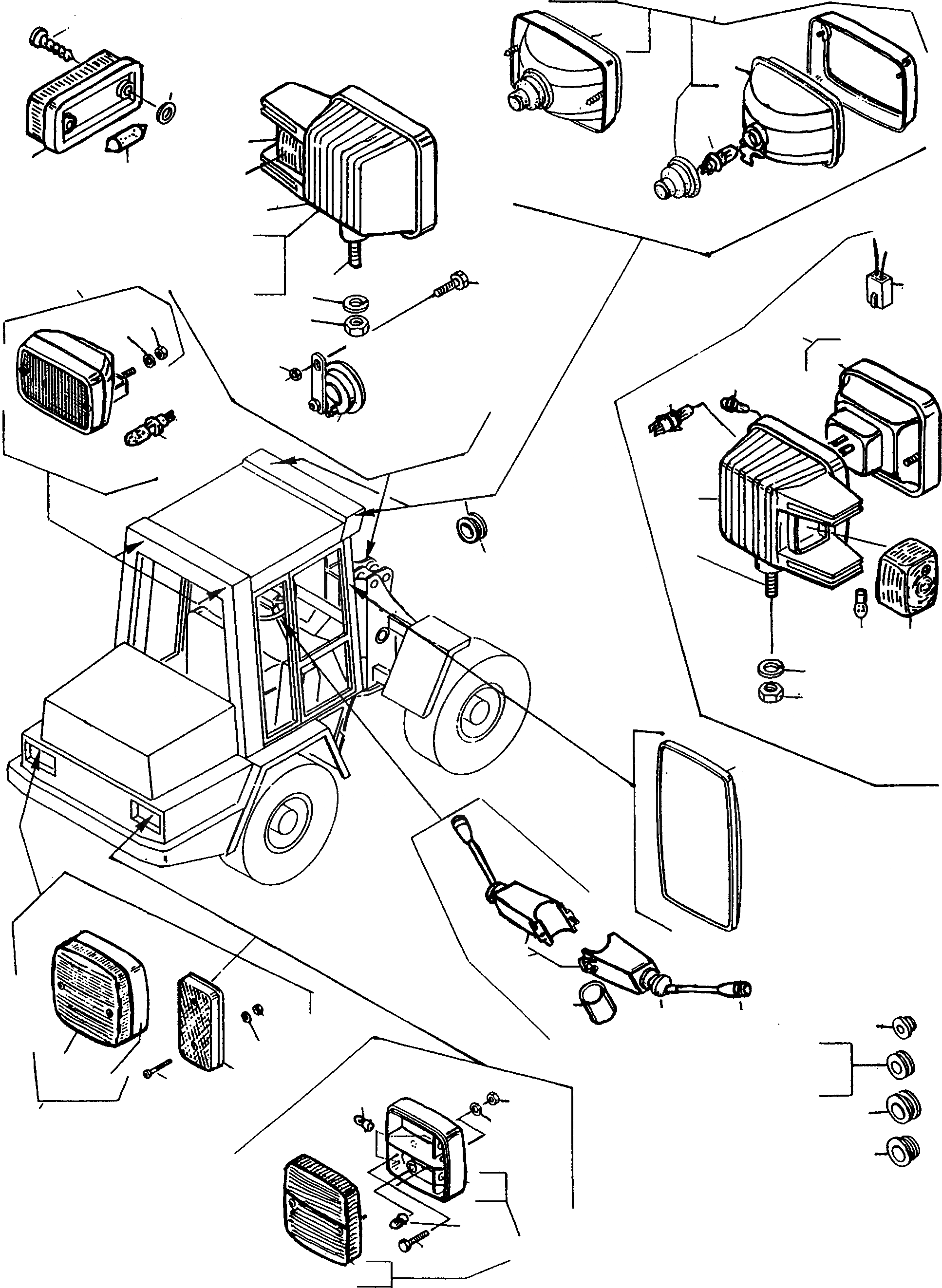 Схема запчастей Komatsu WA90-1S - ЭЛЕКТРИЧ. СИСТЕМА, LIGHTING БЛОК ЭЛЕКТРИЧ. СИСТЕМА