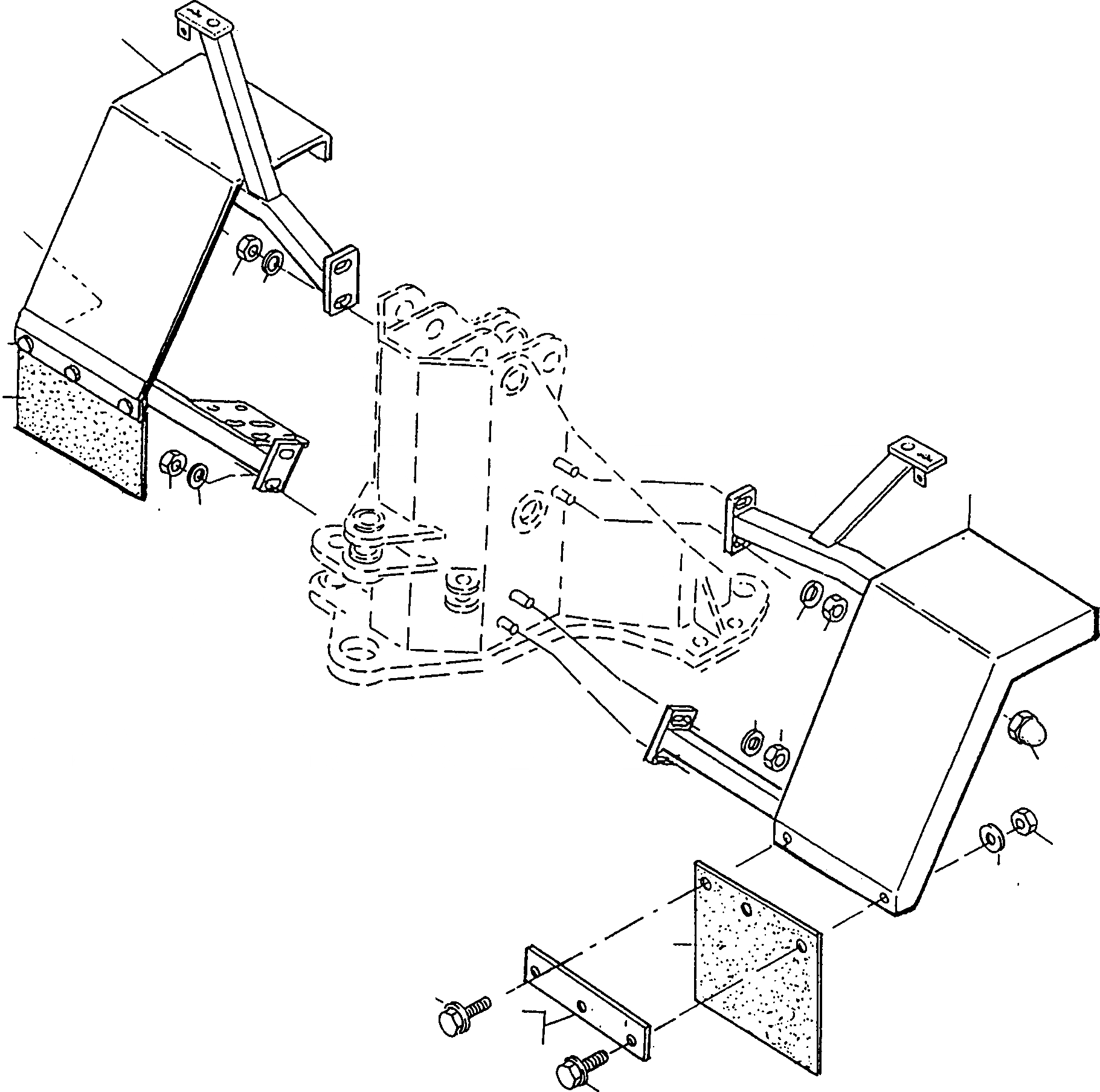 Схема запчастей Komatsu WA90-1S - КРЫЛО РАМА
