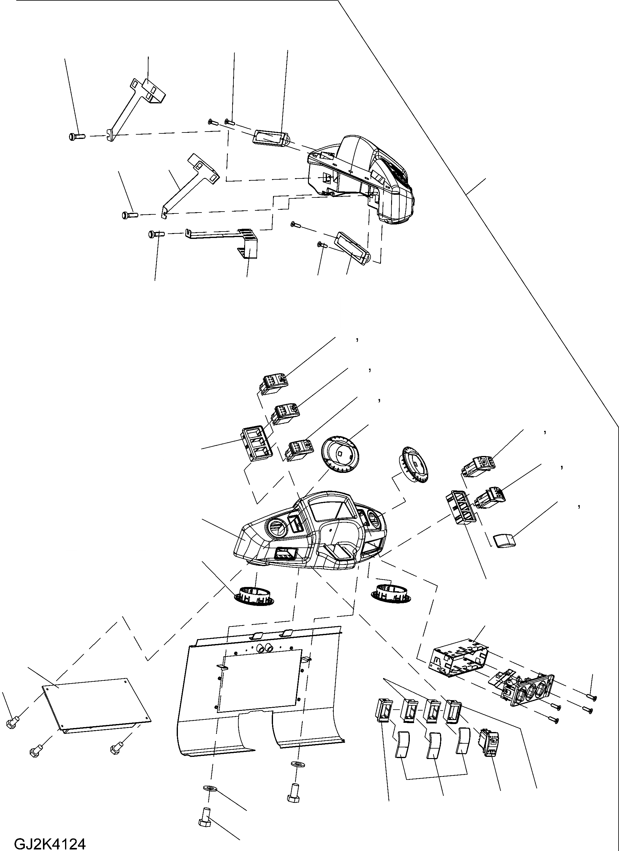 Схема запчастей Komatsu WA90-5 30 km - INSTRUMENT КОРПУС И INSTRUMENTS ЭЛЕКТРИЧ. СИСТЕМА