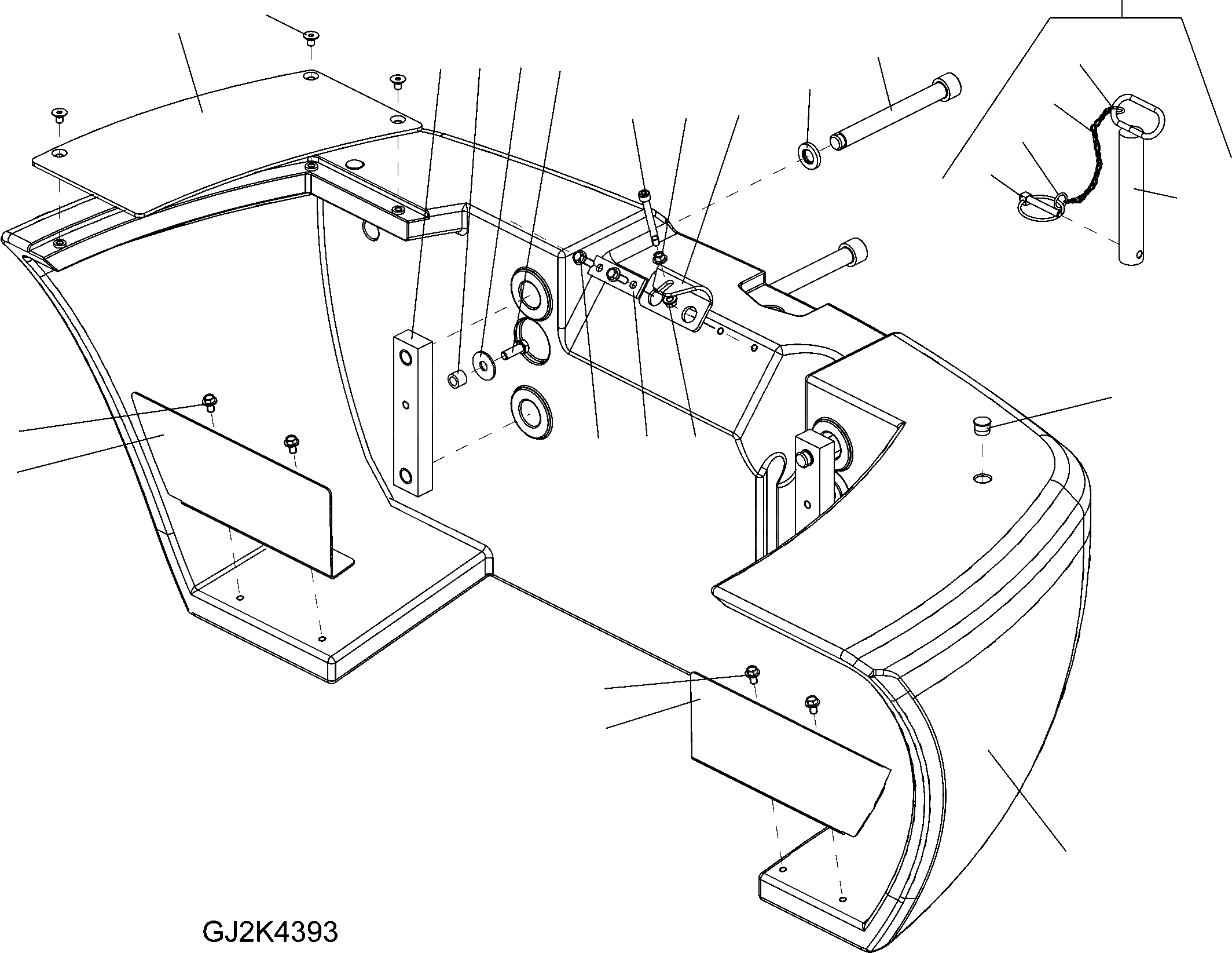 Схема запчастей Komatsu WA90-5 30 km - ПРОТИВОВЕС РАМА