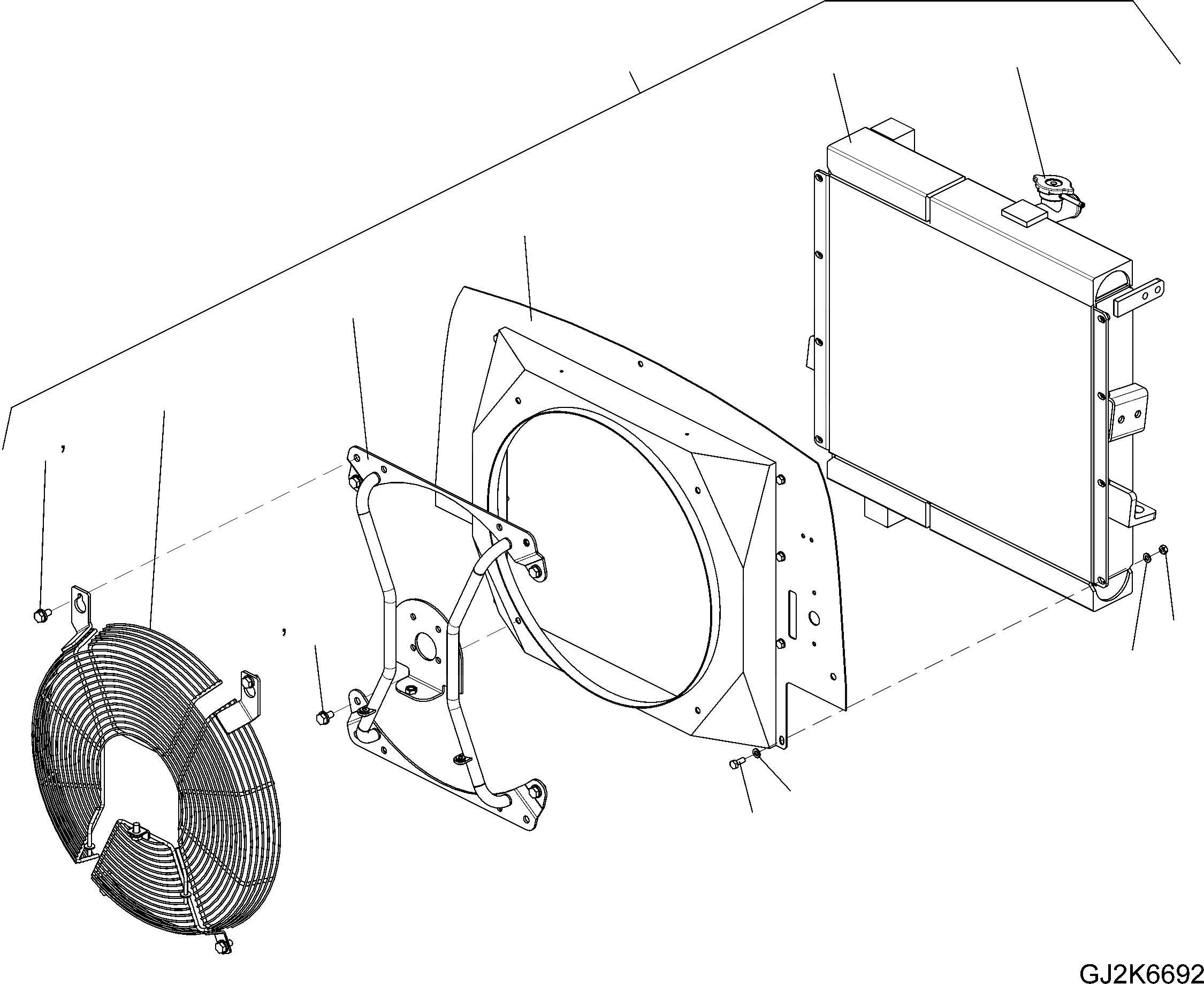 Схема запчастей Komatsu WA90-6 - РАДИАТОР (ШИР. СЕРДЦЕВИНА) (ВНУТР. ЧАСТИ) C СИСТЕМА ОХЛАЖДЕНИЯ