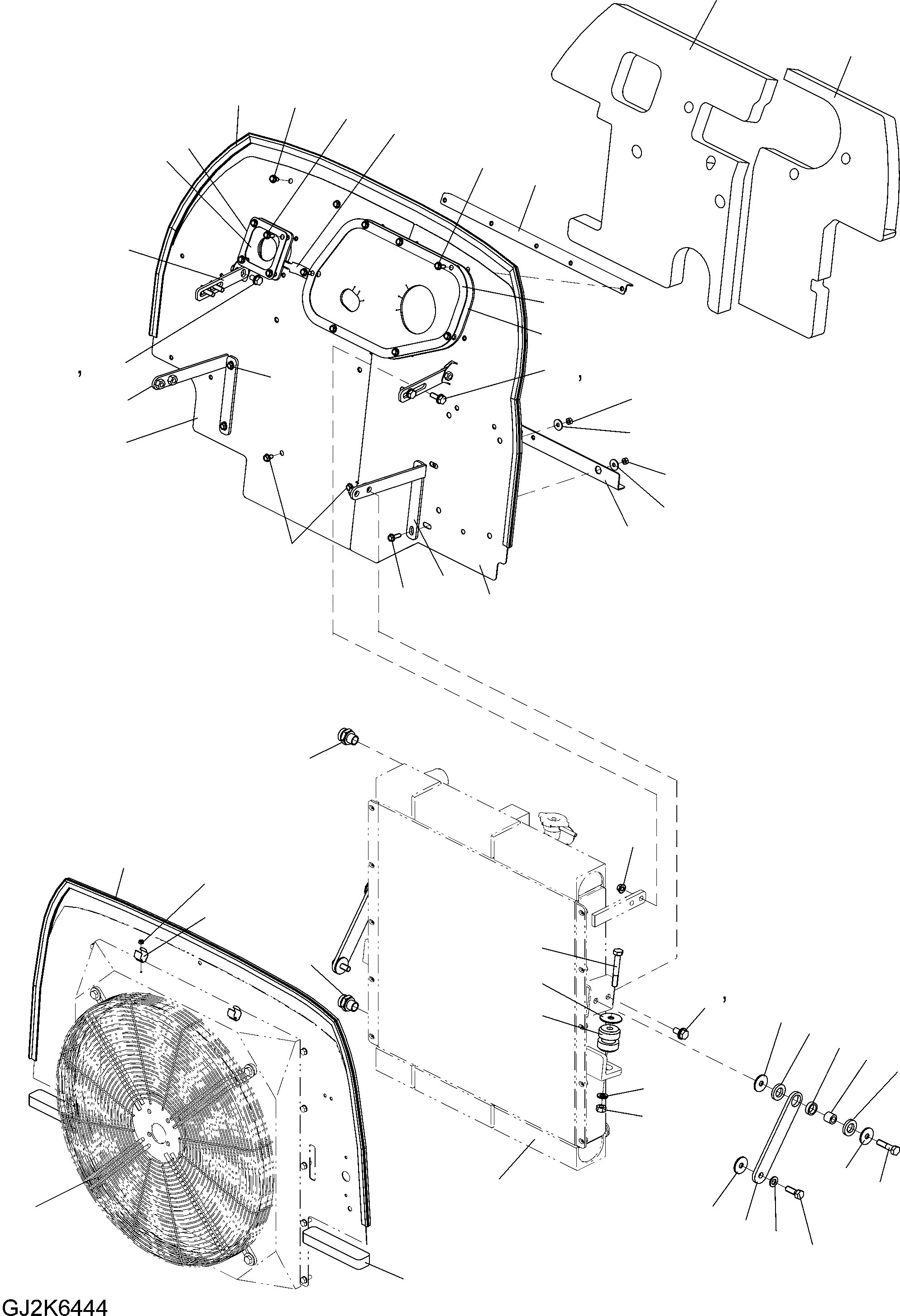 Схема запчастей Komatsu WA90-6 - РАДИАТОР (СТАНДАРТН.) C СИСТЕМА ОХЛАЖДЕНИЯ