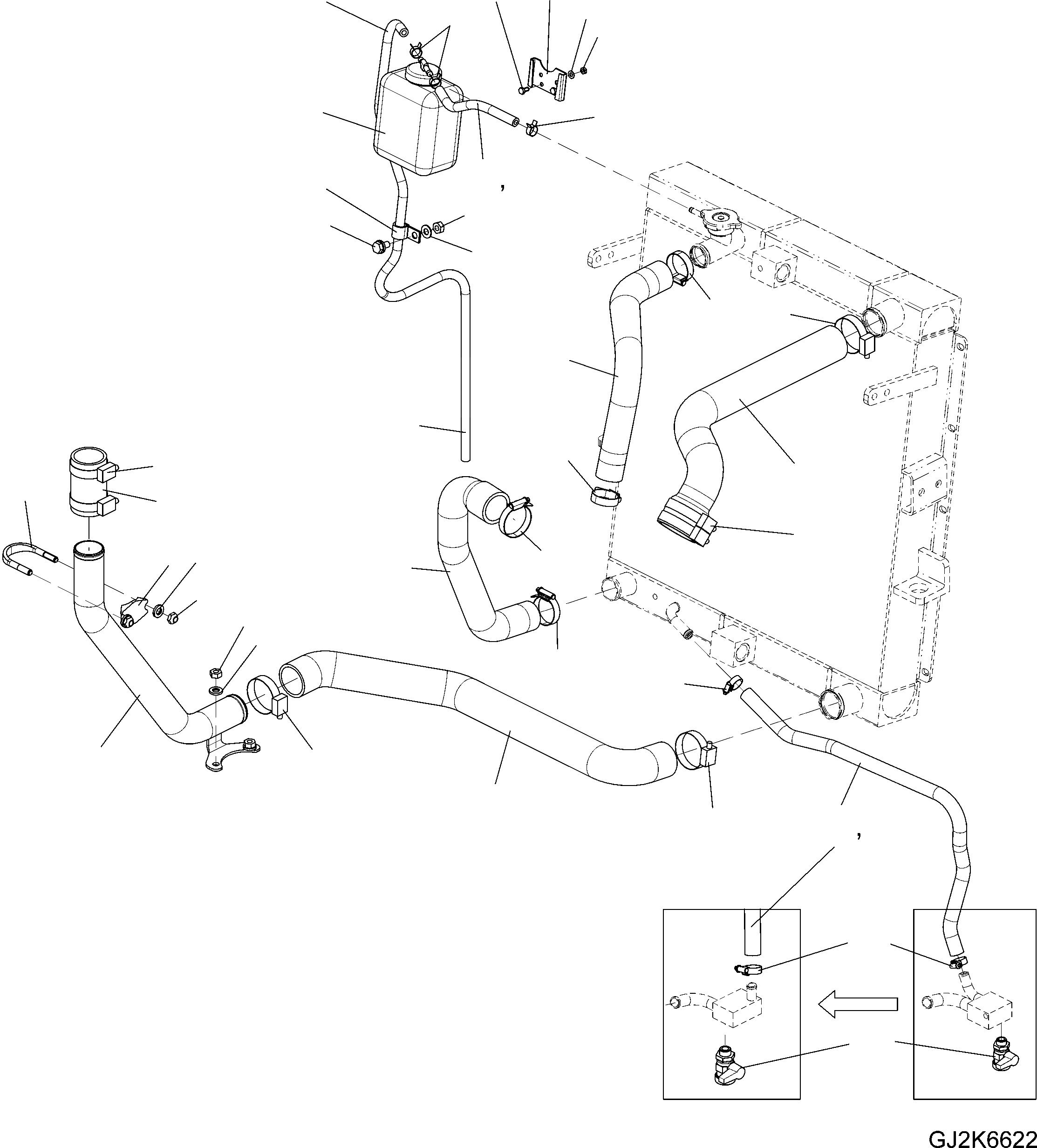 Схема запчастей Komatsu WA90-6 - ЛИНИЯ ОХЛАЖДЕНИЯ C СИСТЕМА ОХЛАЖДЕНИЯ