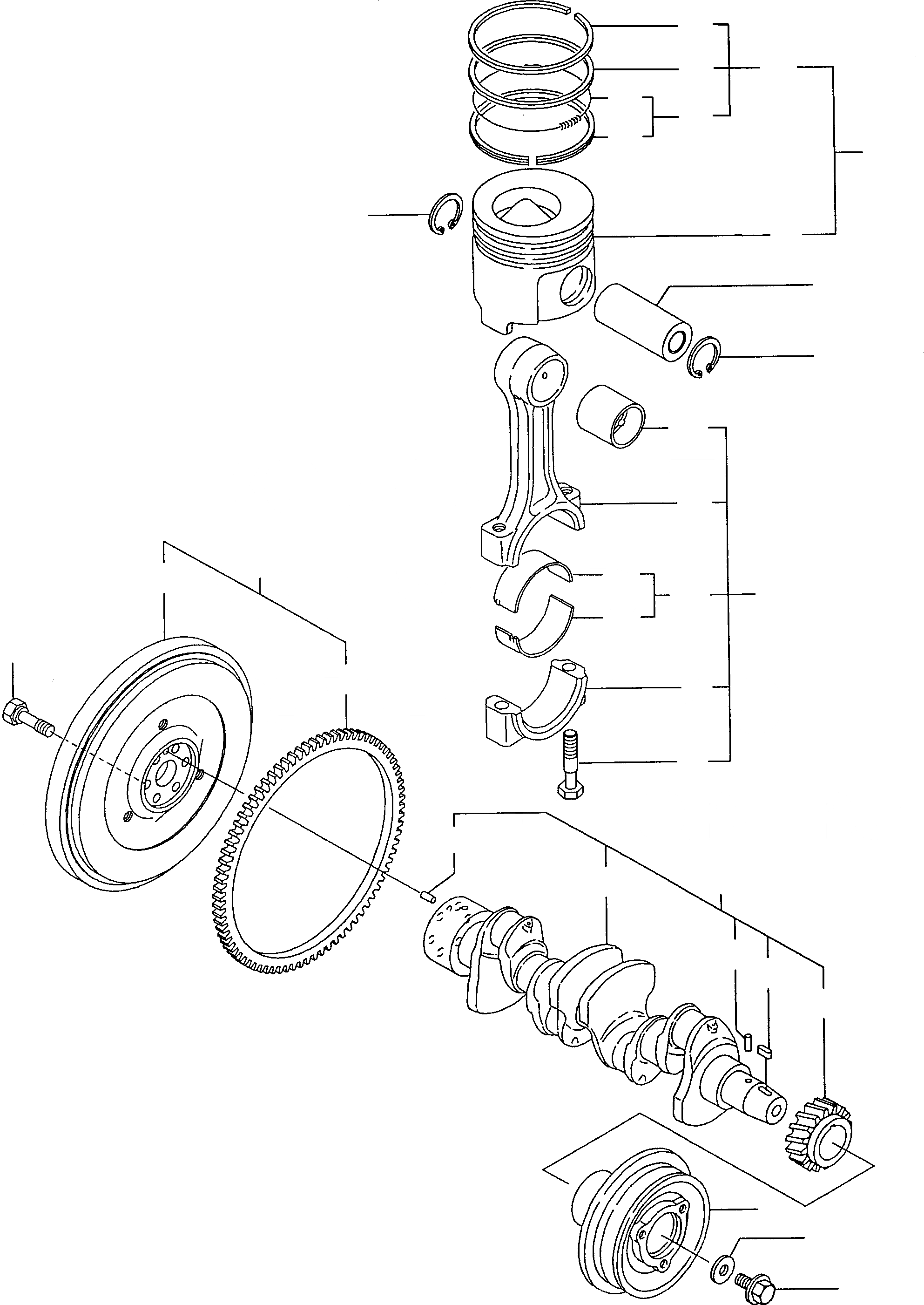 Схема запчастей Komatsu WA90-3 - CRANK ASSEMBLY ДВИГАТЕЛЬ, КРЕПЛЕНИЕ ДВИГАТЕЛЯ