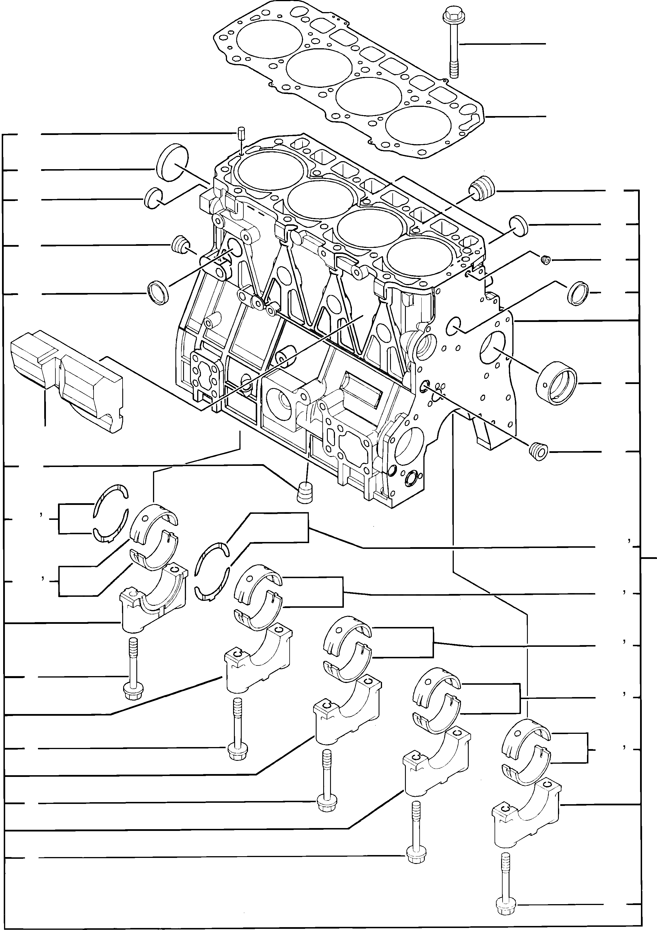 Схема запчастей Komatsu WA90-3 - БЛОК ЦИЛИНДРОВ И ATTACHING ЧАСТИ, WA9 -  ДВИГАТЕЛЬ, КРЕПЛЕНИЕ ДВИГАТЕЛЯ