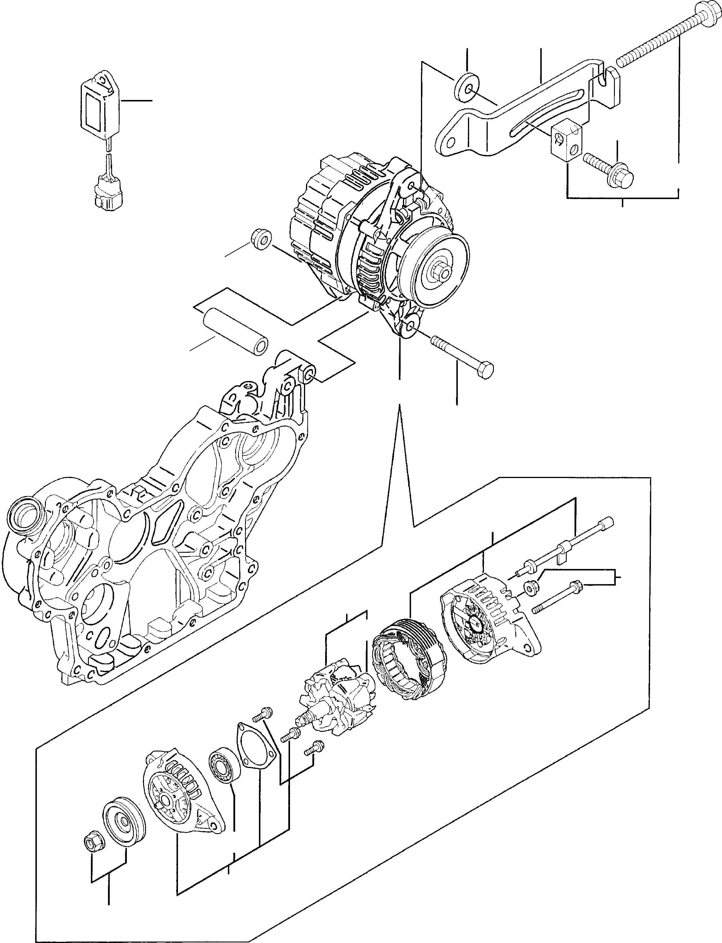 Схема запчастей Komatsu WA90-3 - ГЕНЕРАТОР ЭЛЕКТРИЧ. СИСТЕМА