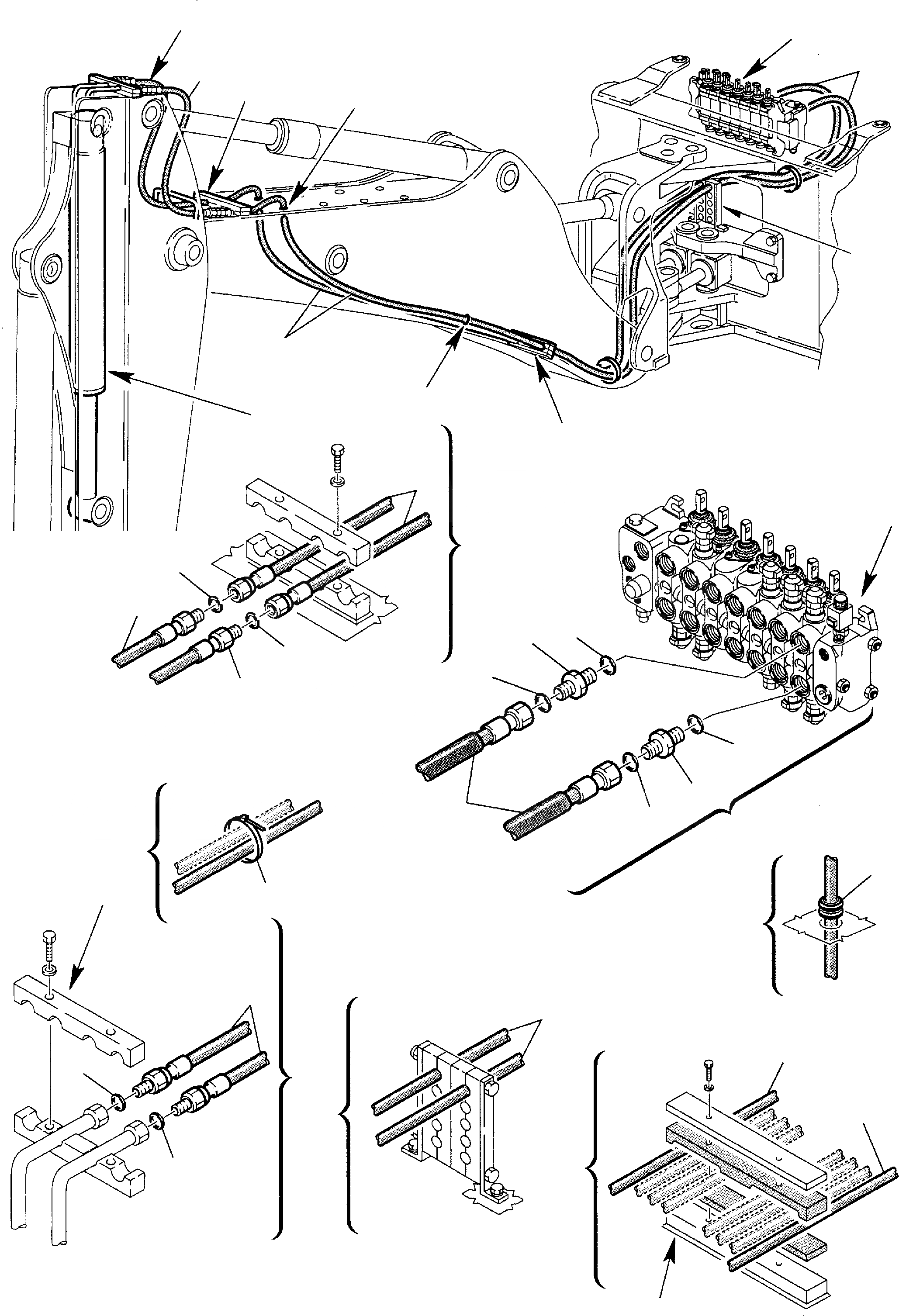 Схема запчастей Komatsu WB140-2 - ГИДРОЛИНИЯ (ЦИЛИНДР ФИКСИР. РУКОЯТИ) ГИДРАВЛИКА РАБОЧЕЕ ОБОРУДОВАНИЕ