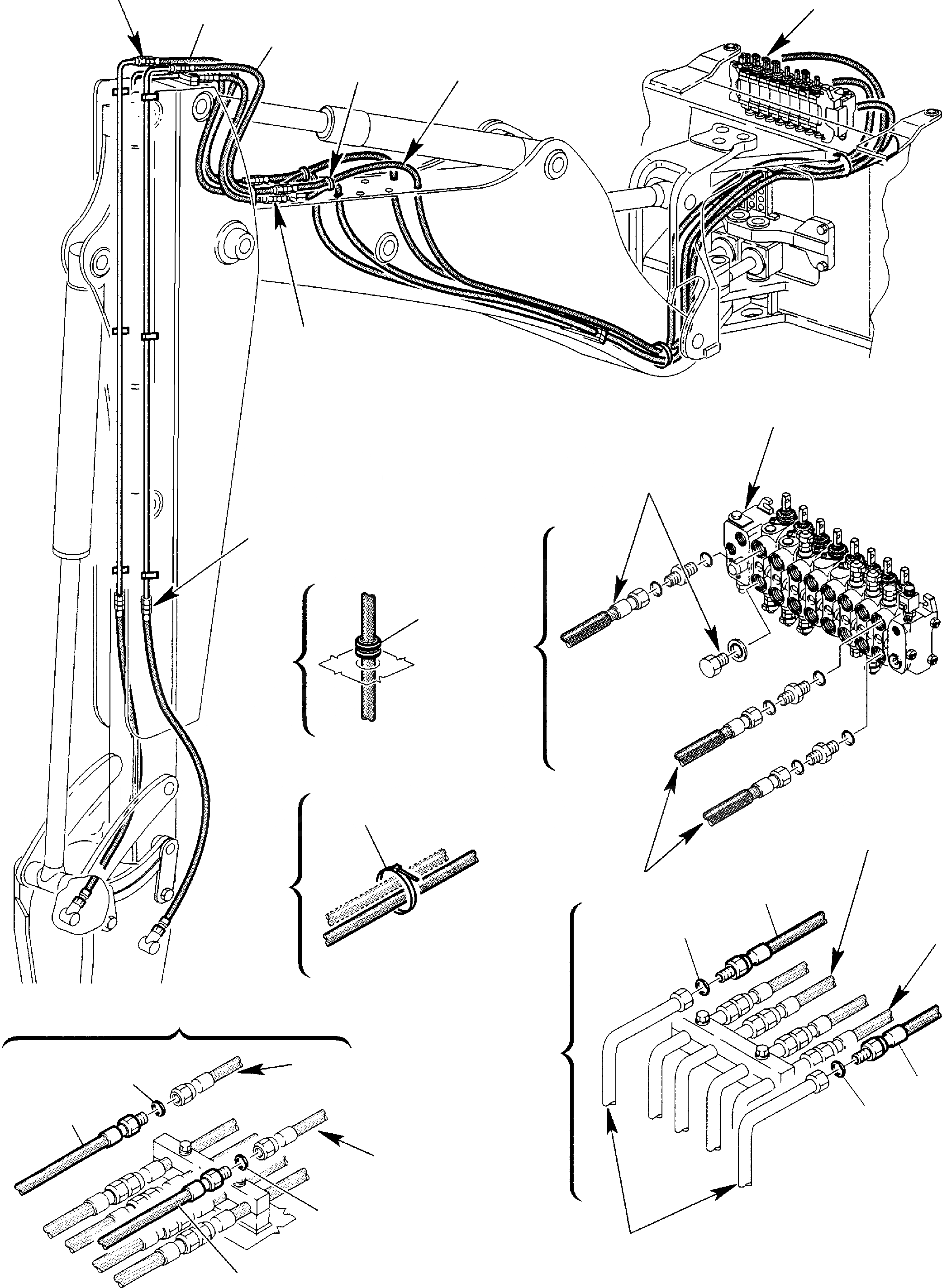 Схема запчастей Komatsu WB140-2 - МОЛОТ ГИДРОЛИНИЯ ДЛЯ ФИКСИР. РУКОЯТИ (/) ГИДРАВЛИКА РАБОЧЕЕ ОБОРУДОВАНИЕ