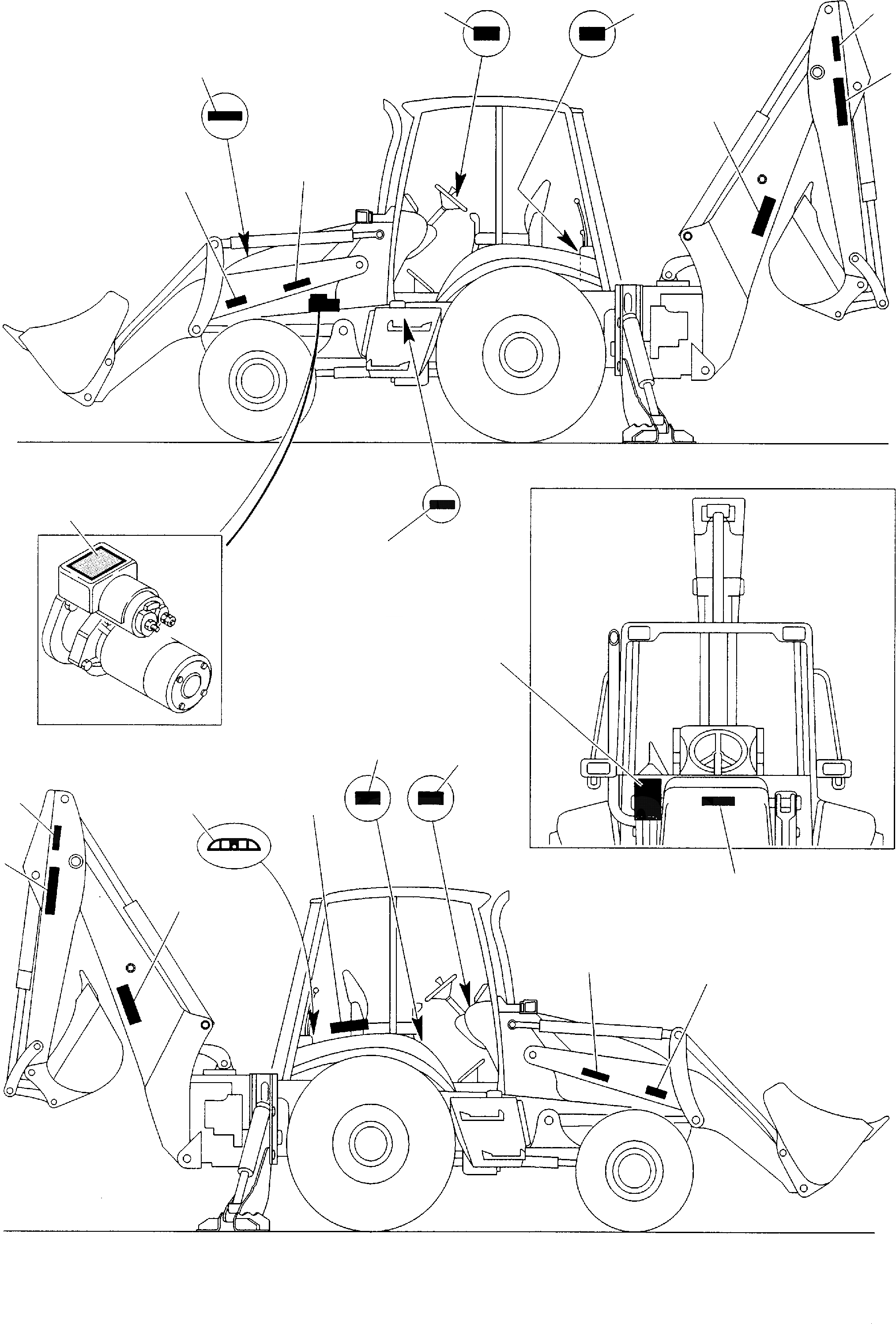 Схема запчастей Komatsu WB140-2 - НАКЛЕЙКИ (/) МАРКИРОВКА