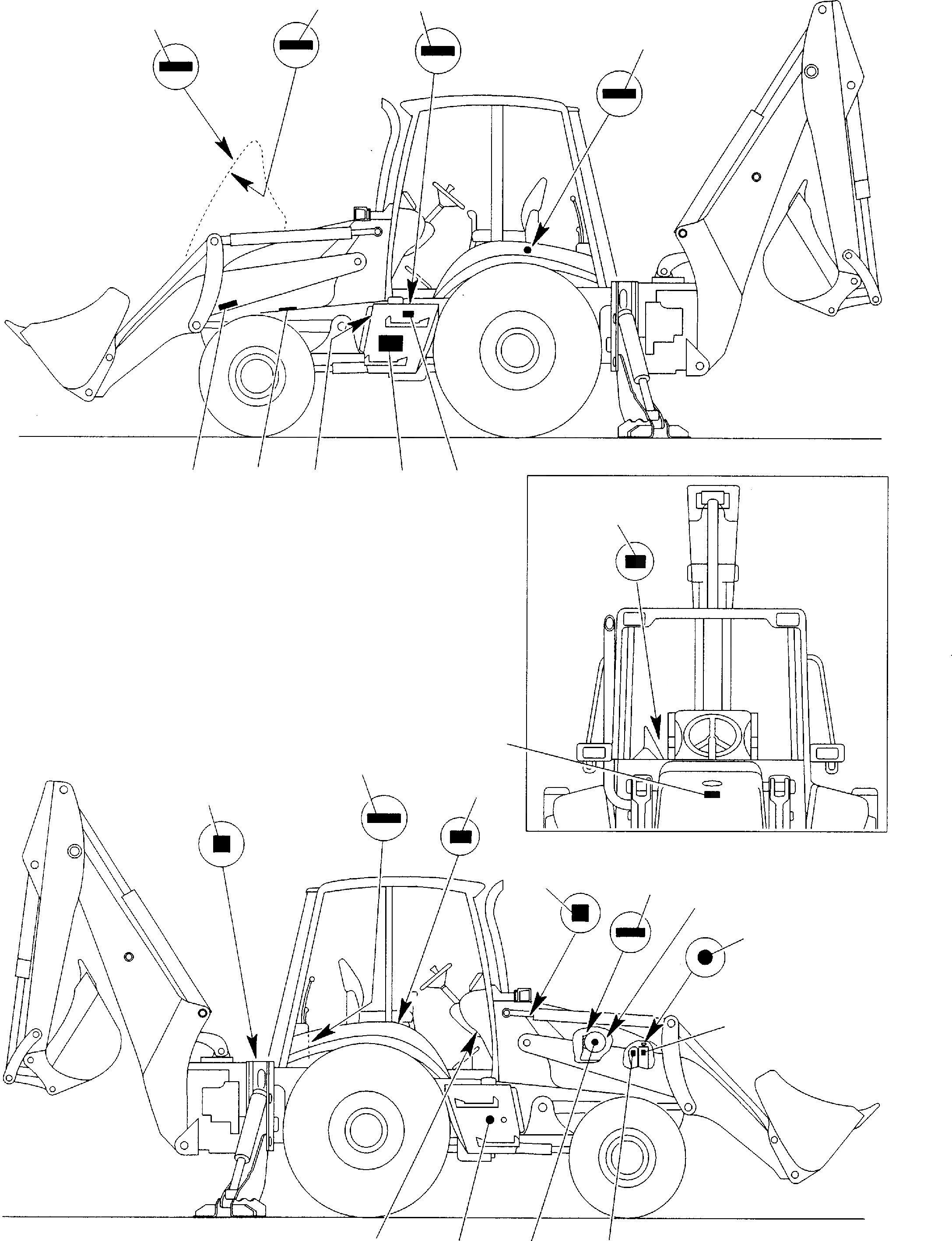 Схема запчастей Komatsu WB140-2 - НАКЛЕЙКИ (/) МАРКИРОВКА