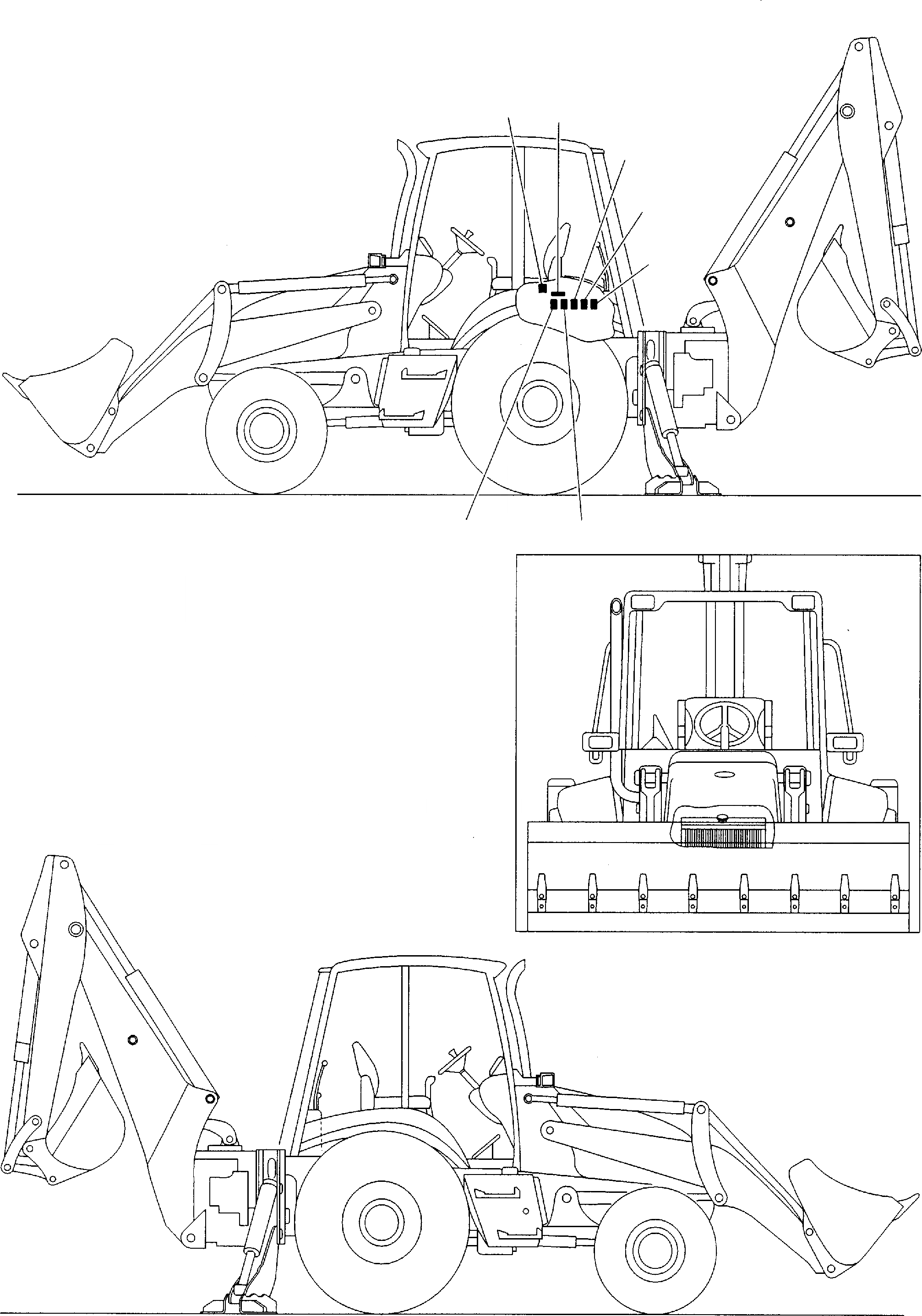Схема запчастей Komatsu WB140-2 - НАКЛЕЙКИ (/) (ONLY ДЛЯ MACHINE С НАВЕСОМ) МАРКИРОВКА