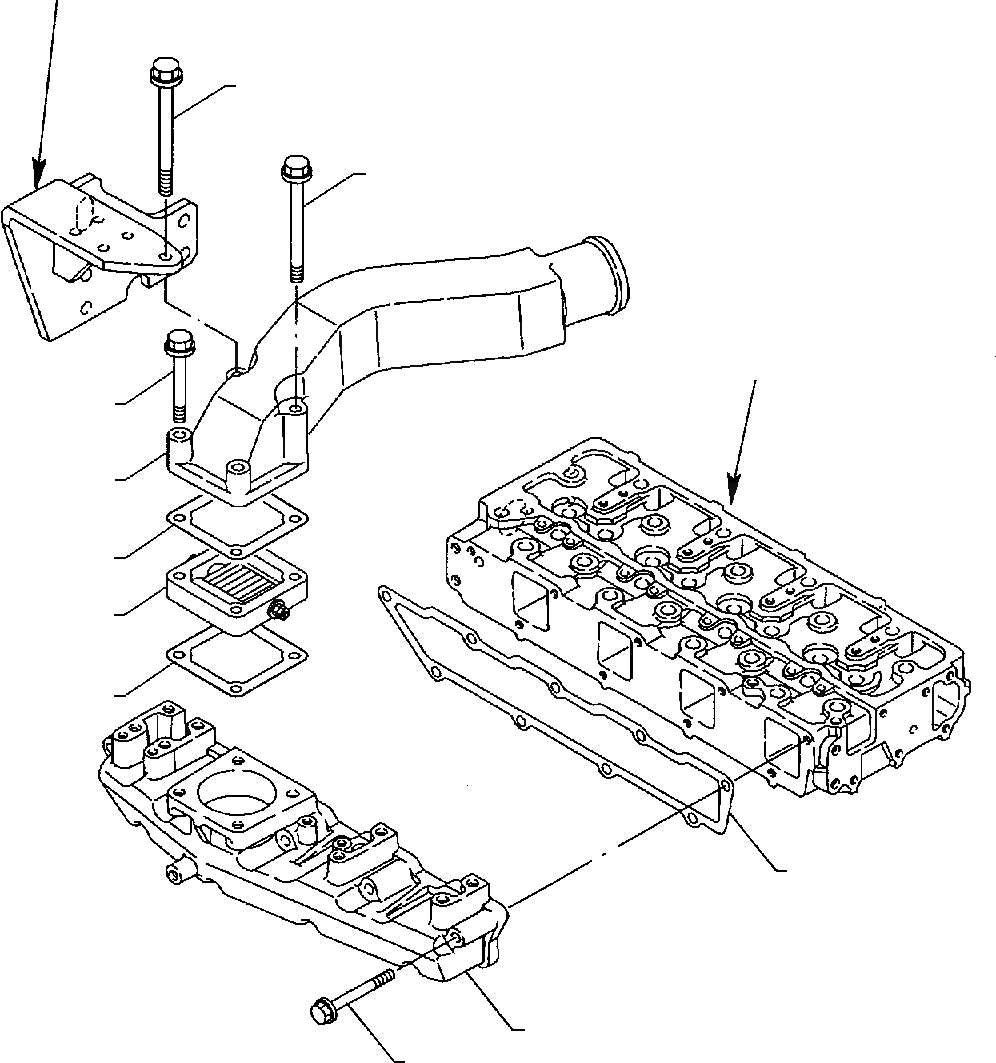 Схема запчастей Komatsu WB140-2 - ВСАСЫВАЮЩ. ПАТРУБОК (ASPIRATED ДВИГАТЕЛЬ) ДВИГАТЕЛЬ
