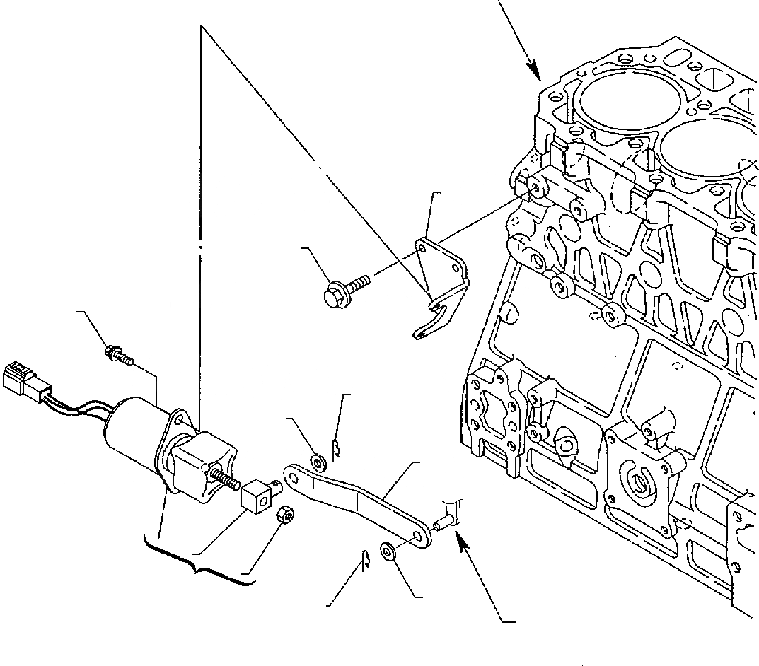 Схема запчастей Komatsu WB140-2 - УСТРОЙСТВО ОСТАНОВКИ ДВИГАТЕЛЯ (ASPIRATED ДВИГАТЕЛЬ) ДВИГАТЕЛЬ