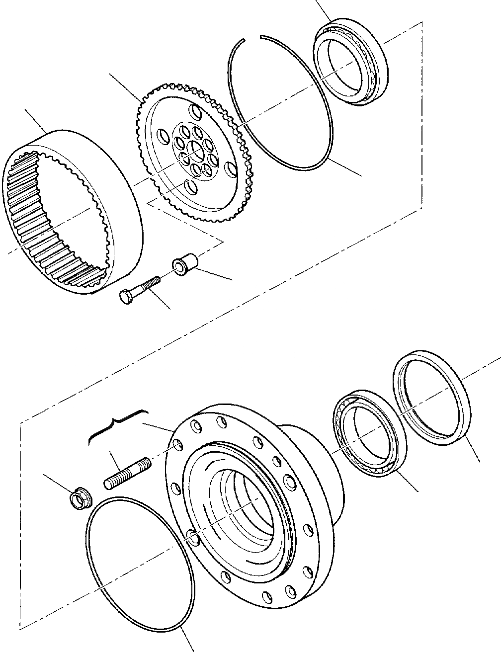 Схема запчастей Komatsu WB140-2 - ЗАДН. МОСТ (7/8) РАМА