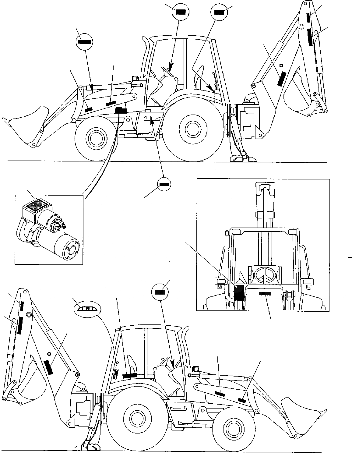 Схема запчастей Komatsu WB140-2 - НАКЛЕЙКИ (/) МАРКИРОВКА