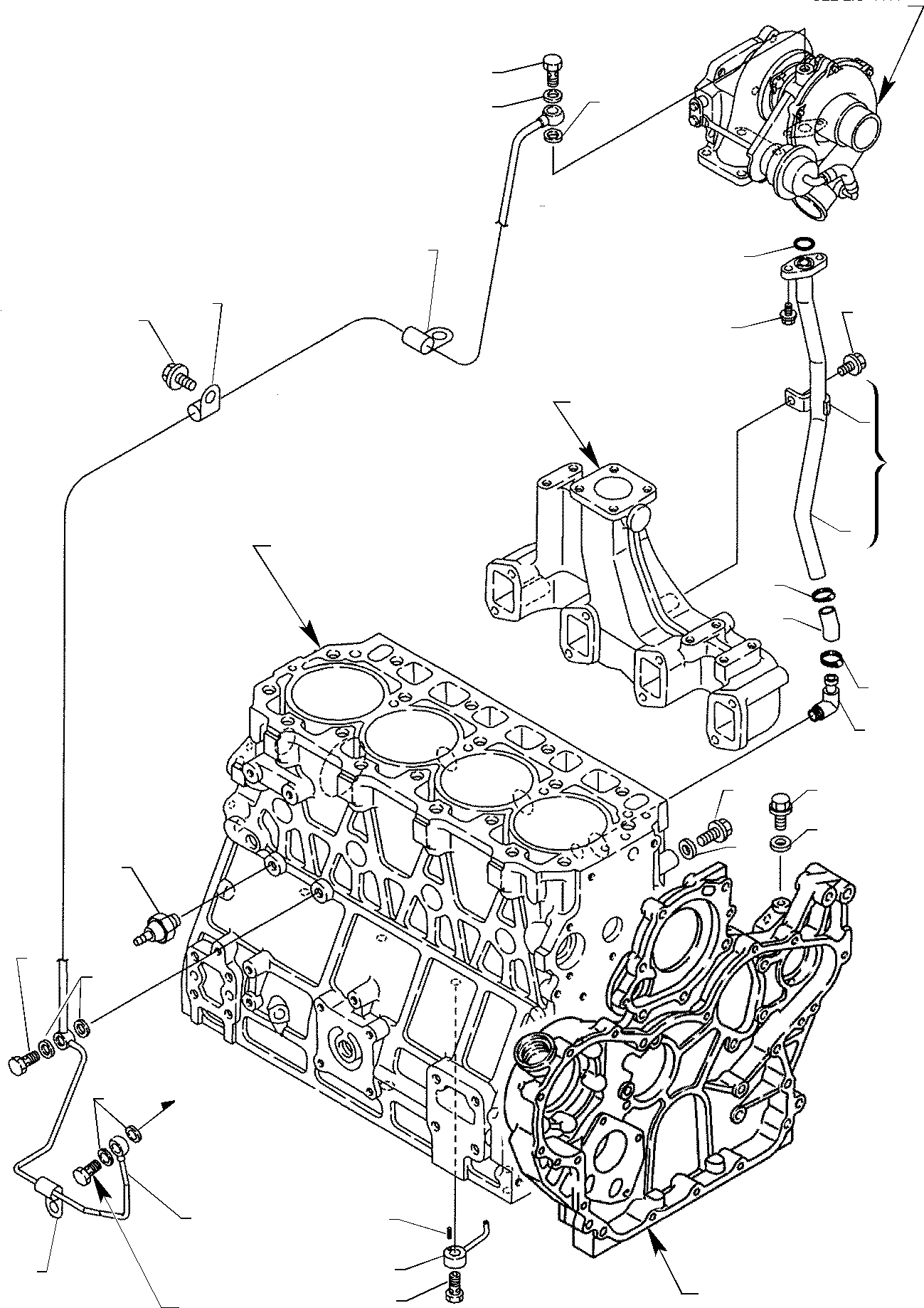 Схема запчастей Komatsu WB140-2 - СИСТЕМА СМАЗКИ МАСЛ. ЛИНИЯ (TURBO ДВИГАТЕЛЬ) ДВИГАТЕЛЬ