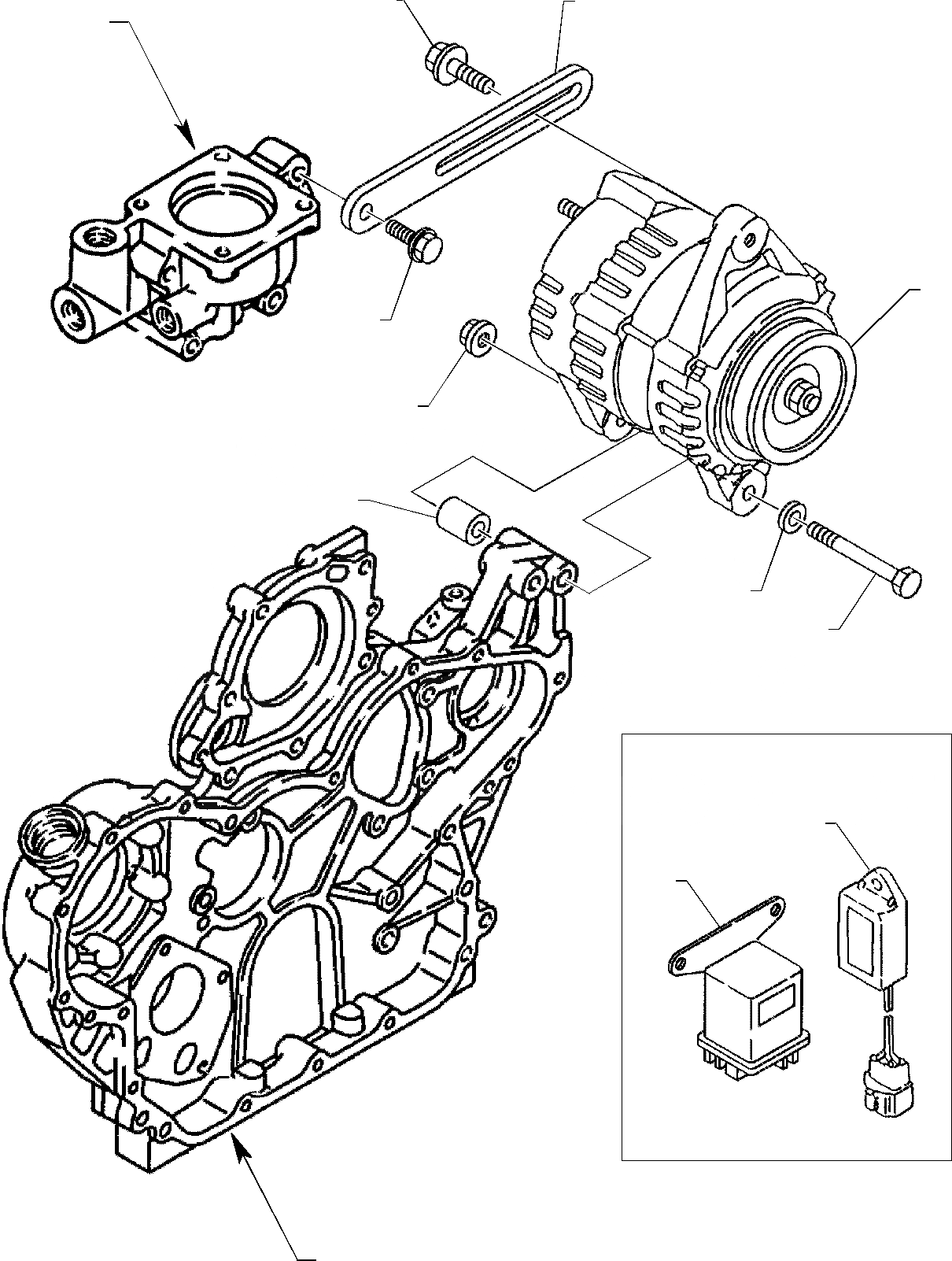Схема запчастей Komatsu WB140-2 - ГЕНЕРАТОР (TURBO ДВИГАТЕЛЬ) ДВИГАТЕЛЬ