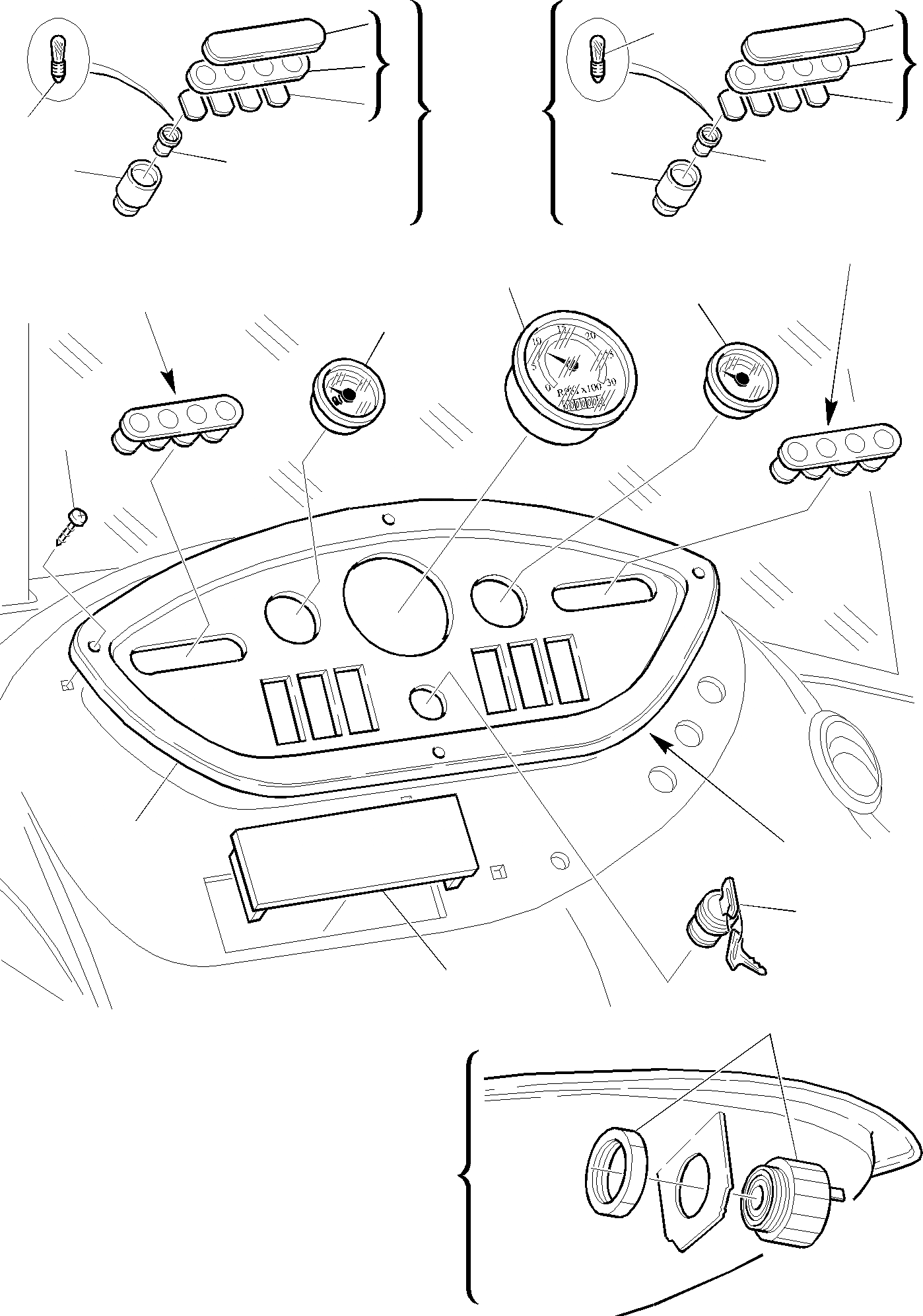 Схема запчастей Komatsu WB140-2 - ПРИБОРН. ПАНЕЛЬ (/) КОМПОНЕНТЫ ДВИГАТЕЛЯ И ЭЛЕКТРИКА