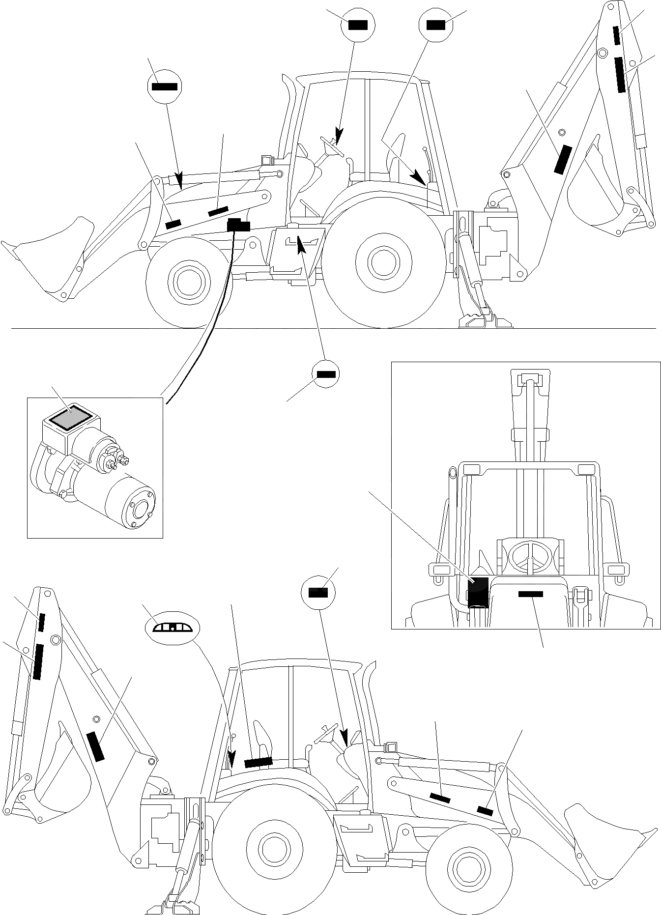 Схема запчастей Komatsu WB140-2 - НАКЛЕЙКИ (/) МАРКИРОВКА