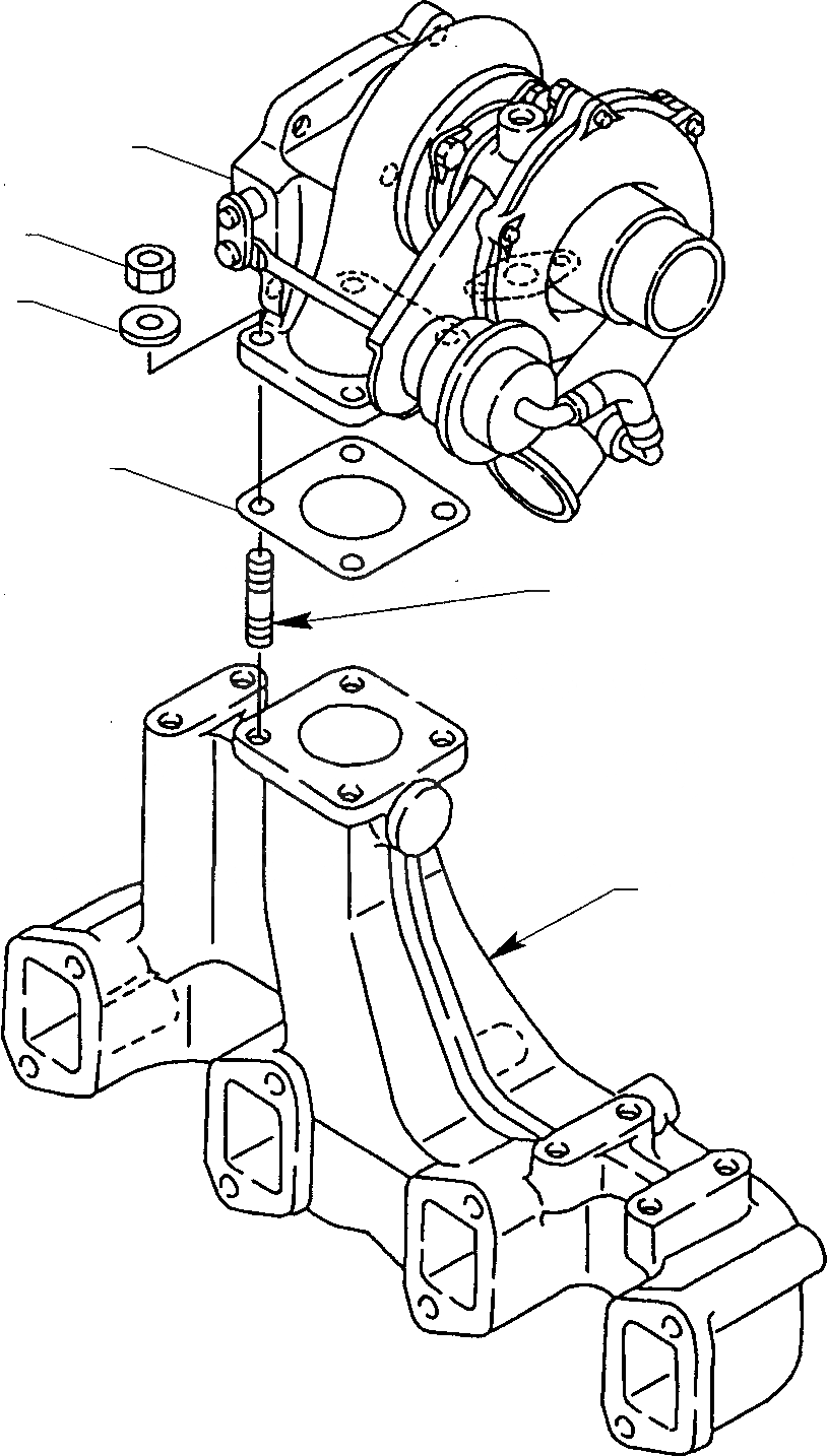 Схема запчастей Komatsu WB140PS-2 - ТУРБОНАГНЕТАТЕЛЬ ДВИГАТЕЛЬ