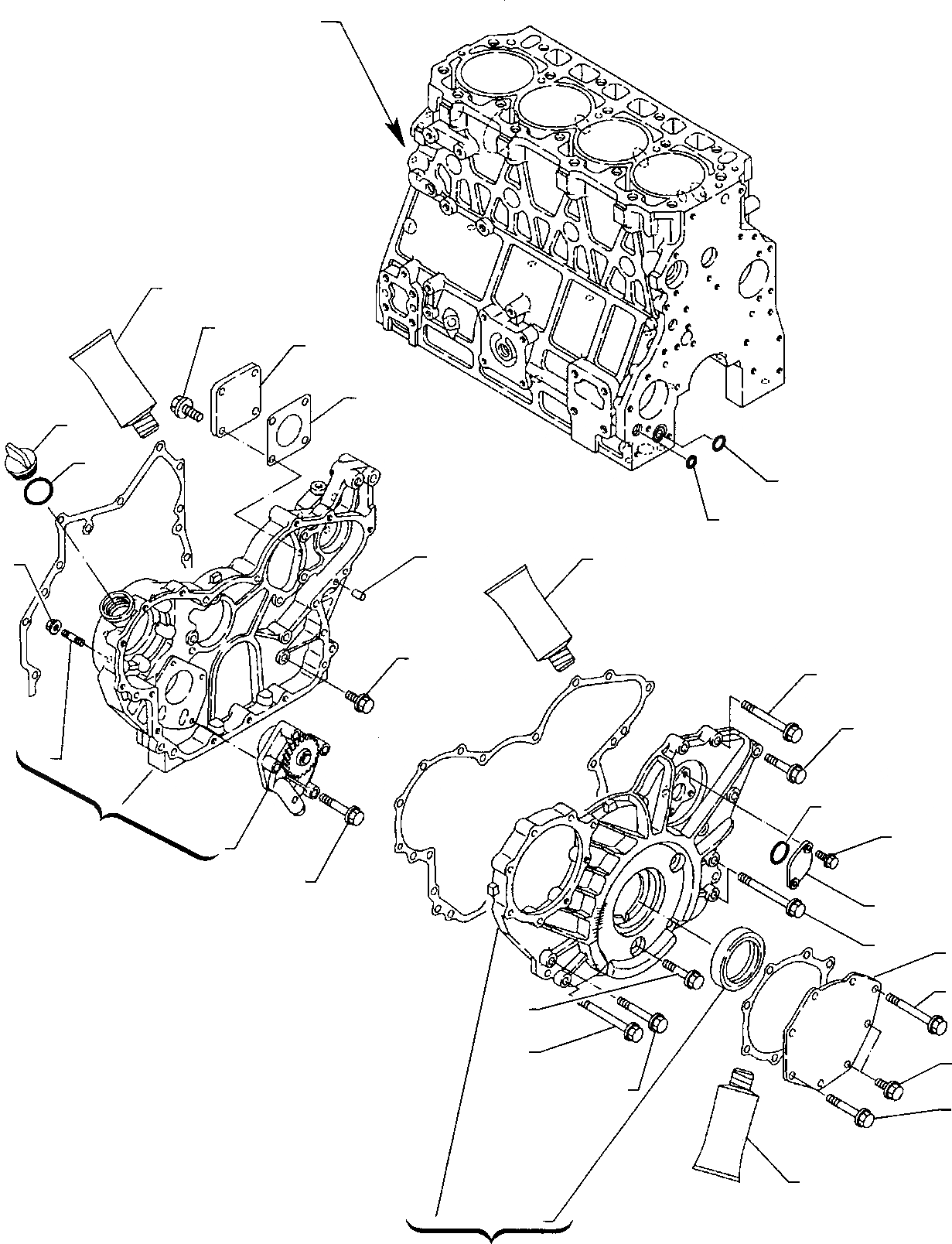 Схема запчастей Komatsu WB140PS-2 - КОЖУХ ШЕСТЕРЕН. ПЕРЕДАЧИ ДВИГАТЕЛЬ