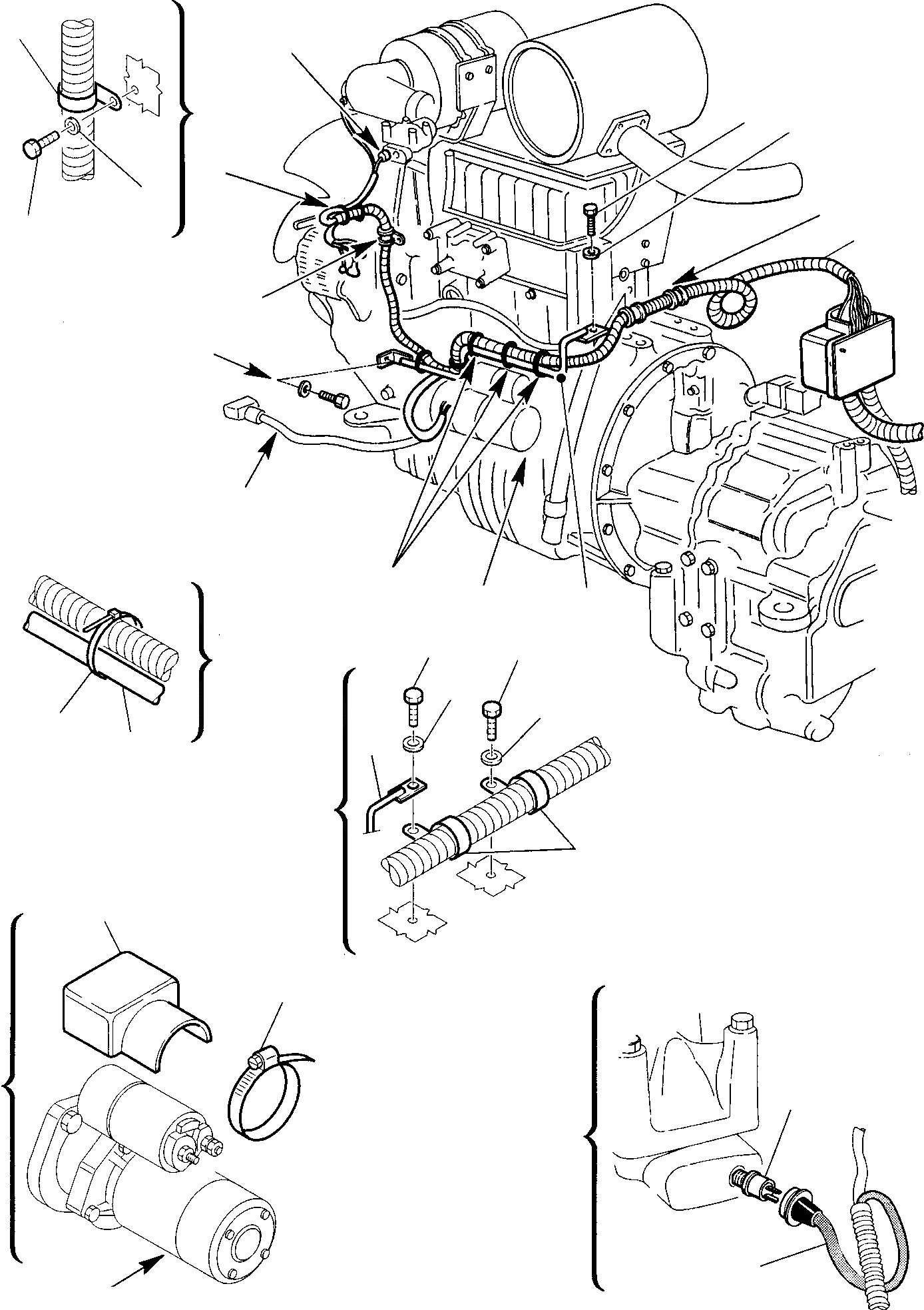 Схема запчастей Komatsu WB140PS-2 - ЭЛЕКТРИКА (/) КОМПОНЕНТЫ ДВИГАТЕЛЯ И ЭЛЕКТРИКА