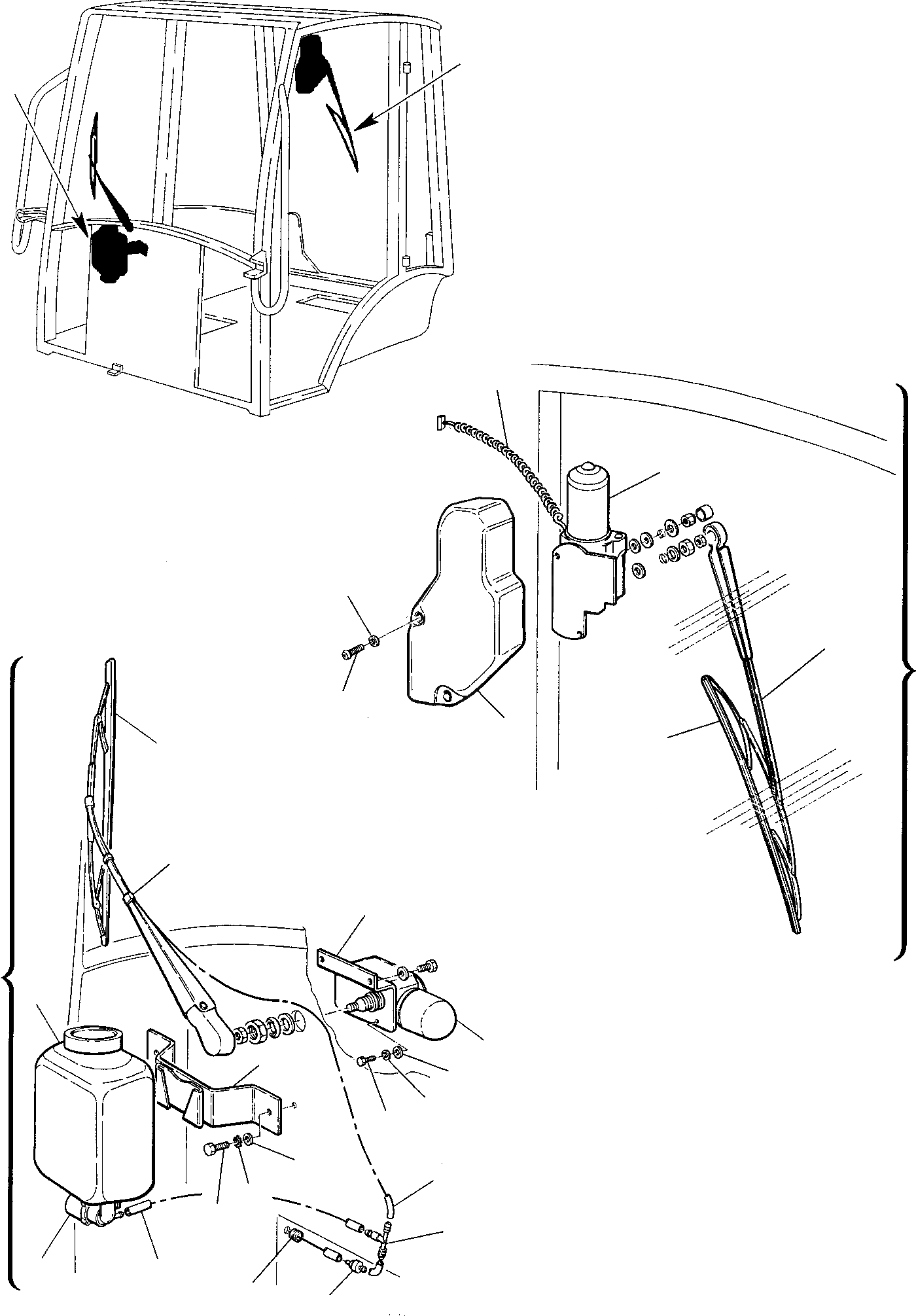 Схема запчастей Komatsu WB140PS-2 - КАБИНА (7/) ЧАСТИ КОРПУСА И КАБИНА