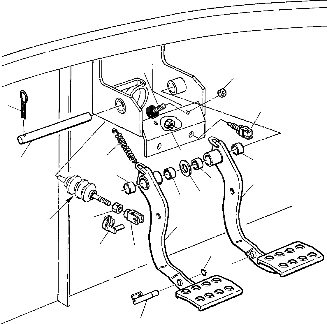 Схема запчастей Komatsu WB140PS-2 - ПЕДАЛЬ ТОРМОЗА СИСТЕМА УПРАВЛЕНИЯ