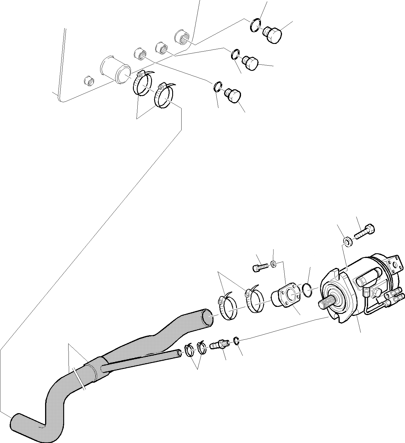 Схема запчастей Komatsu WB140PS-2 - ГИДРОЛИНИЯ (ВСАСЫВ.) ГИДРАВЛИКА РАБОЧЕЕ ОБОРУДОВАНИЕ