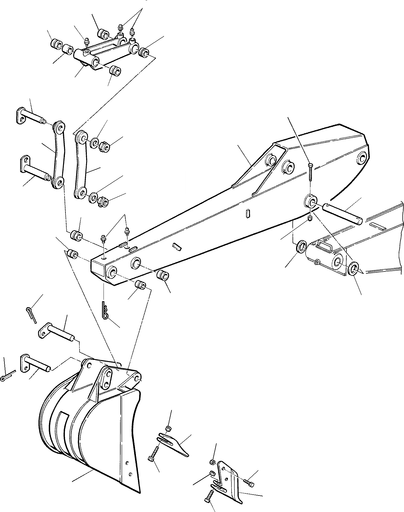 Схема запчастей Komatsu WB140PS-2 - РУКОЯТЬ И КОВШ (США) РАБОЧЕЕ ОБОРУДОВАНИЕ