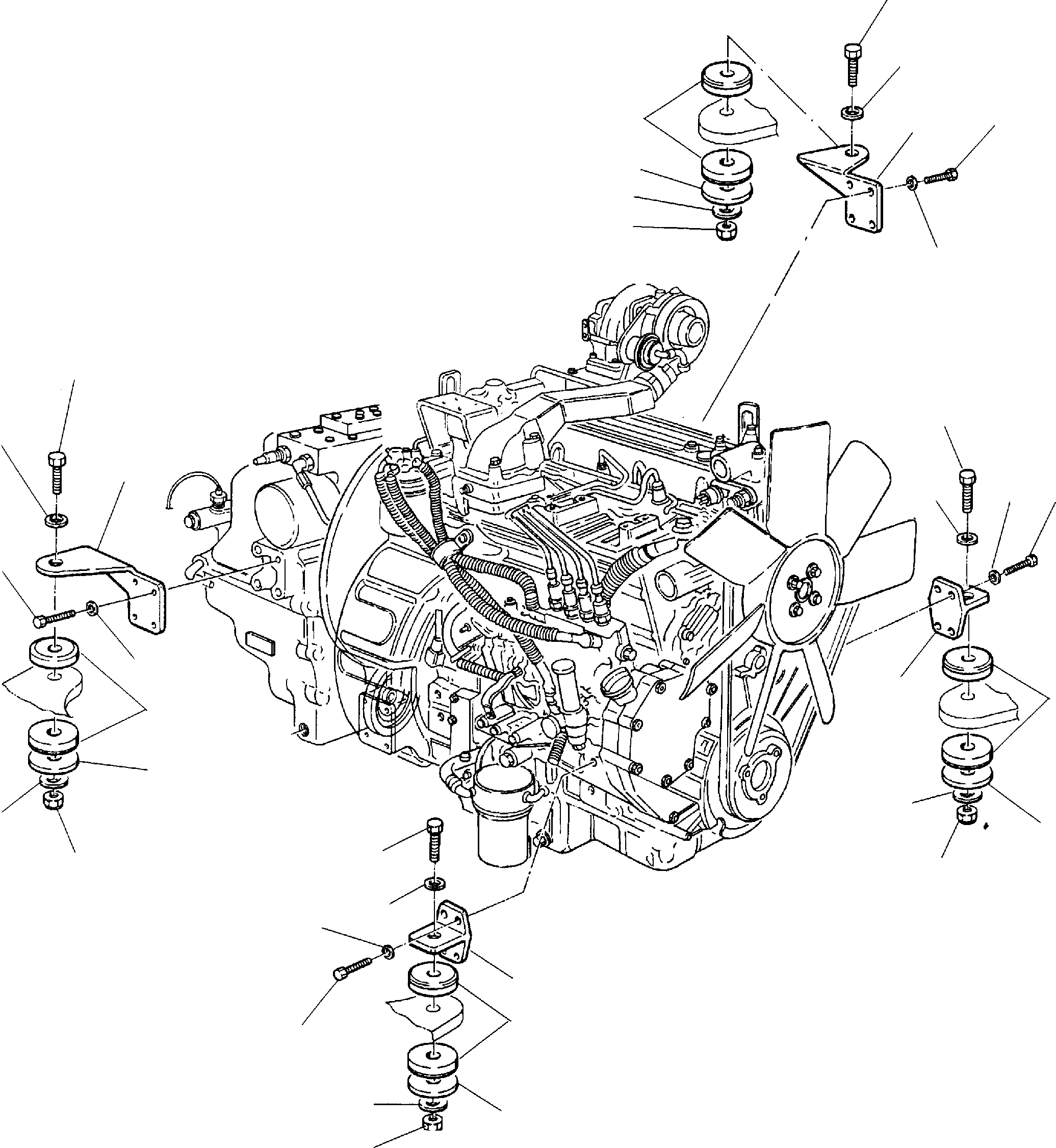 Схема запчастей Komatsu WB150-2 - КРЕПЛЕНИЕ ДВИГАТЕЛЯ ЧАСТЬ КОМПОНЕНТЫ ДВИГАТЕЛЯ И ЭЛЕКТРИКА