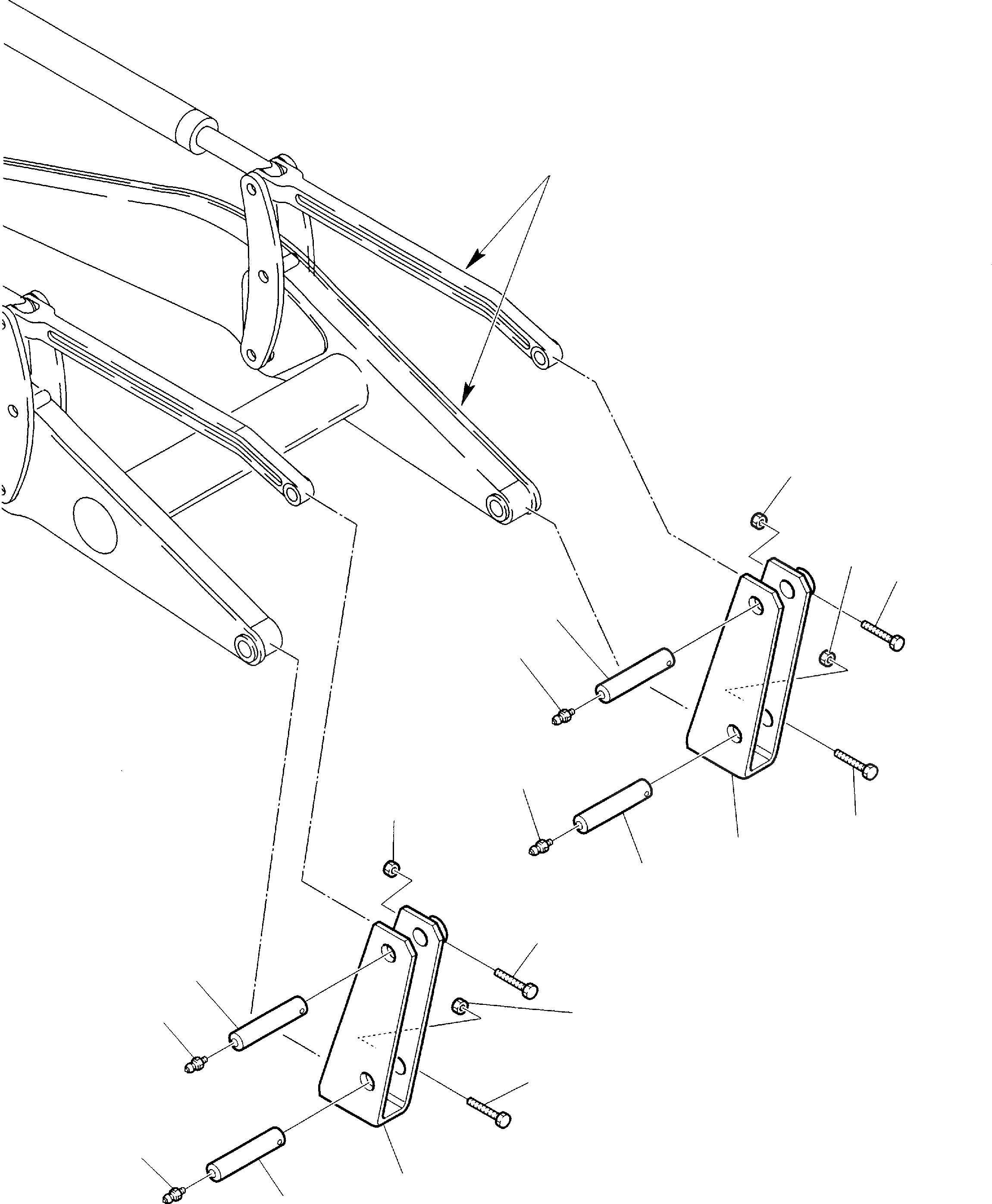 Схема запчастей Komatsu WB150-2 - БЕЗОПАСН. СТОЙКА ДЛЯ ПОГРУЗ. РУКОЯТЬ END РАБОЧЕЕ ОБОРУДОВАНИЕ