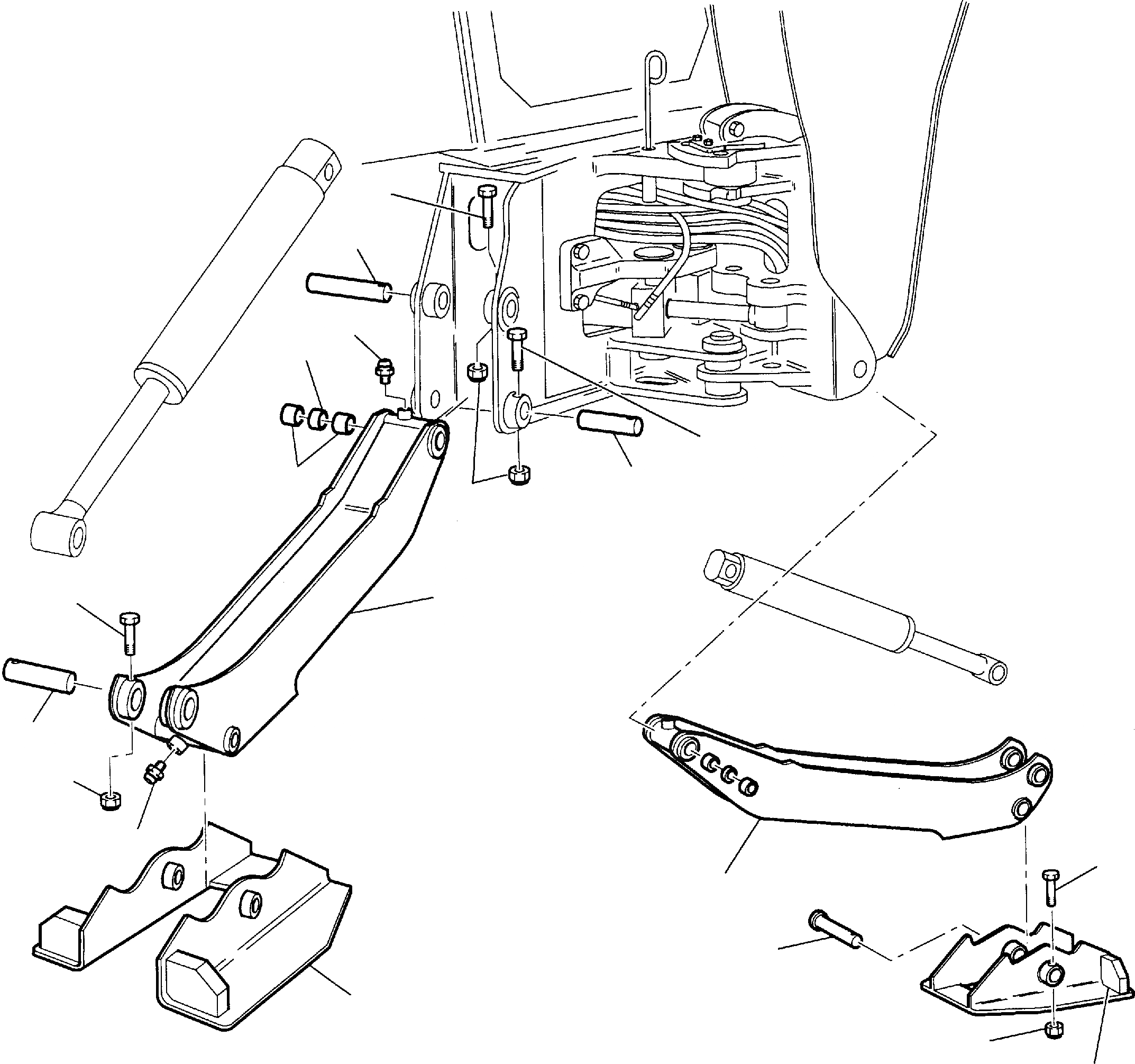 Схема запчастей Komatsu WB150-2 - ГОРИЗОНТАЛЬН. ОПОРА РАБОЧЕЕ ОБОРУДОВАНИЕ