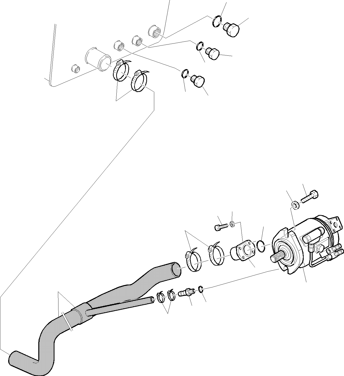 Схема запчастей Komatsu WB150-2 - ГИДРОЛИНИЯ (ВСАСЫВ.) ГИДРАВЛИКА РАБОЧЕЕ ОБОРУДОВАНИЕ