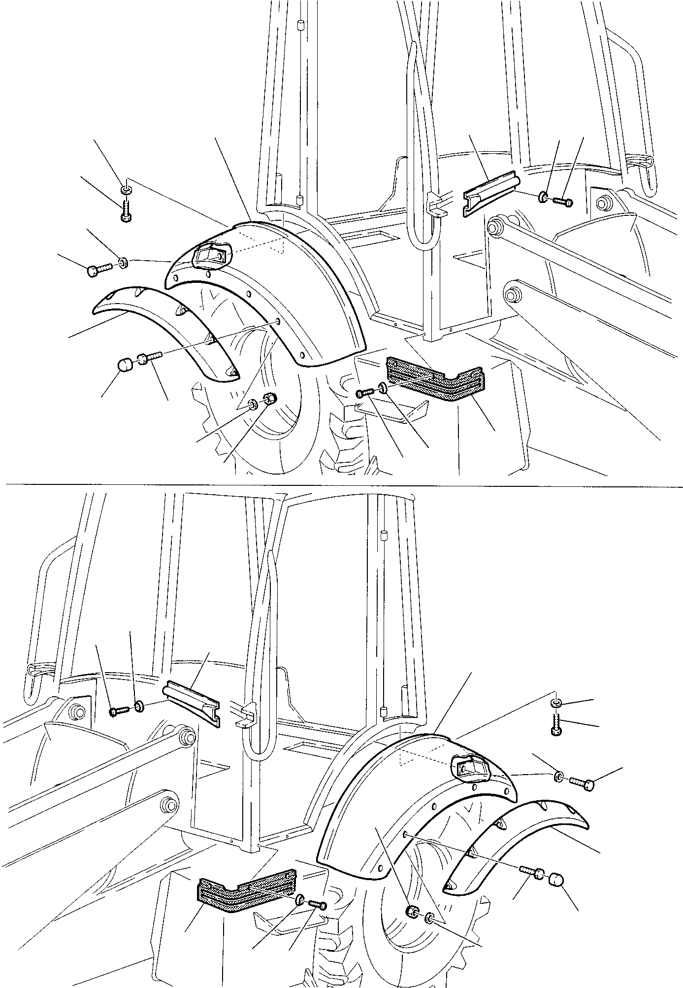Схема запчастей Komatsu WB150AWS-2 - КРЫШКИ (/) ЧАСТИ КОРПУСА И OPERTOR'S КАБИНА