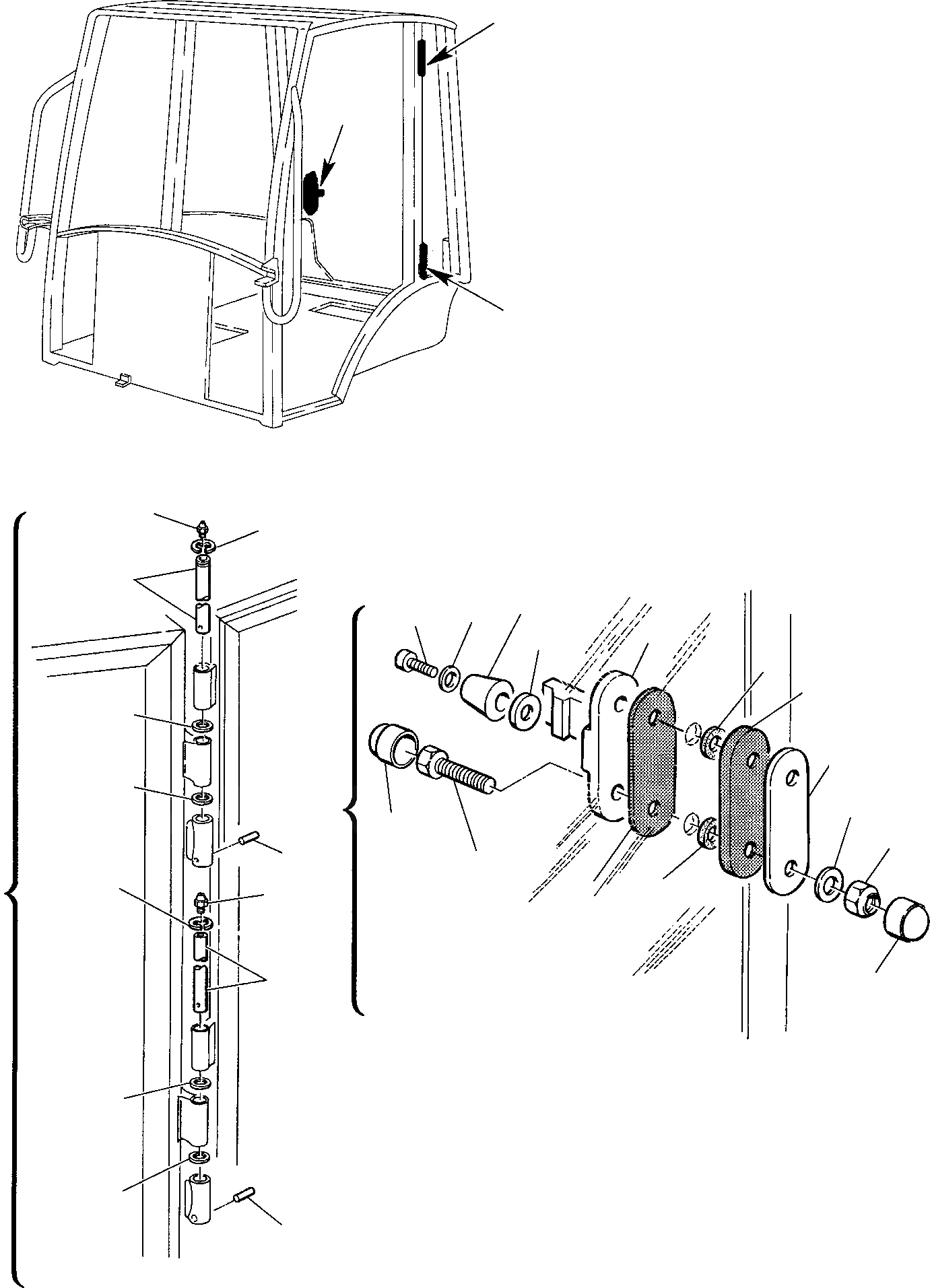 Схема запчастей Komatsu WB150AWS-2 - КАБИНА (/) ЧАСТИ КОРПУСА И OPERTOR'S КАБИНА