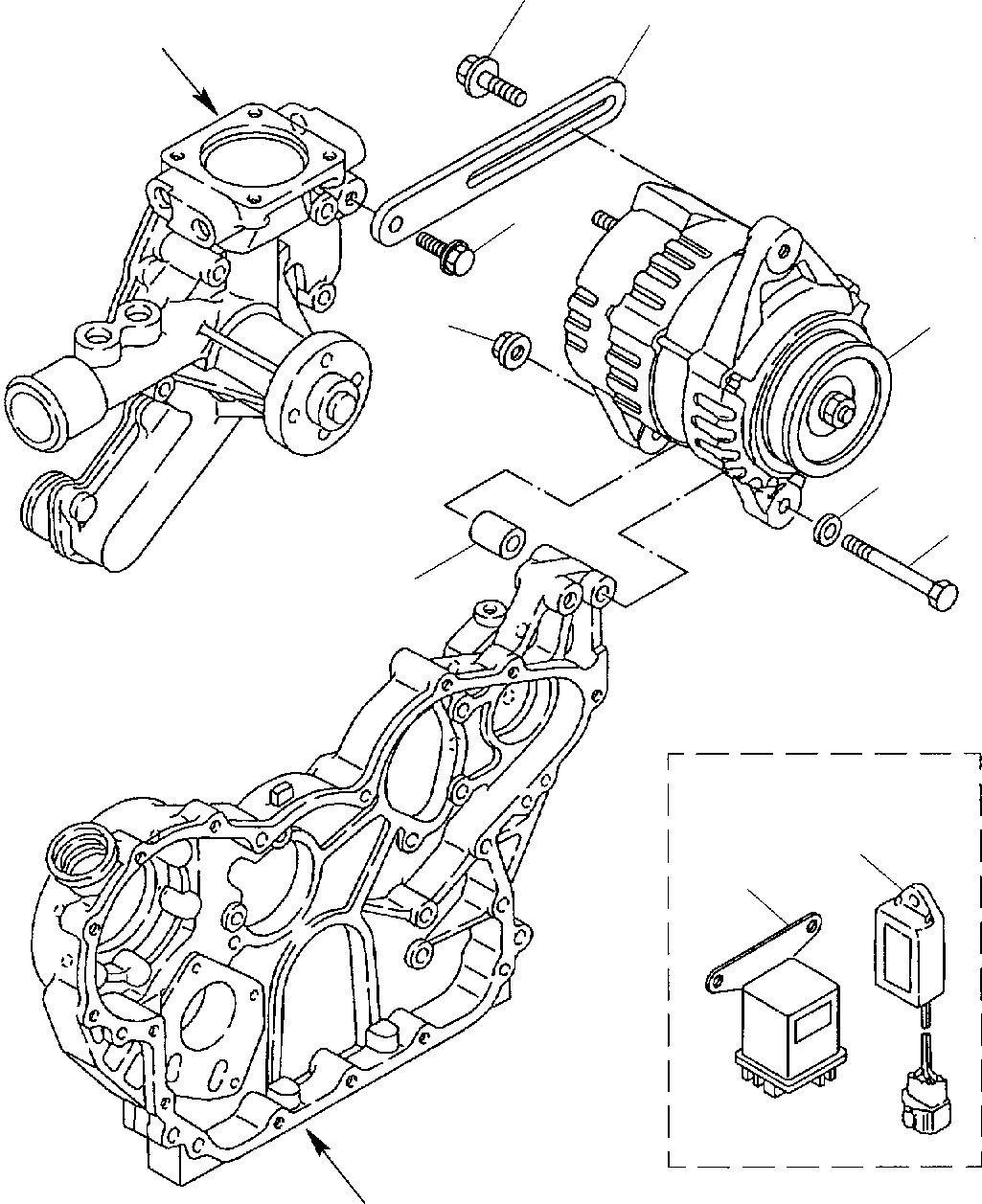 Схема запчастей Komatsu WB150PS-2 - ГЕНЕРАТОР ДВИГАТЕЛЬ